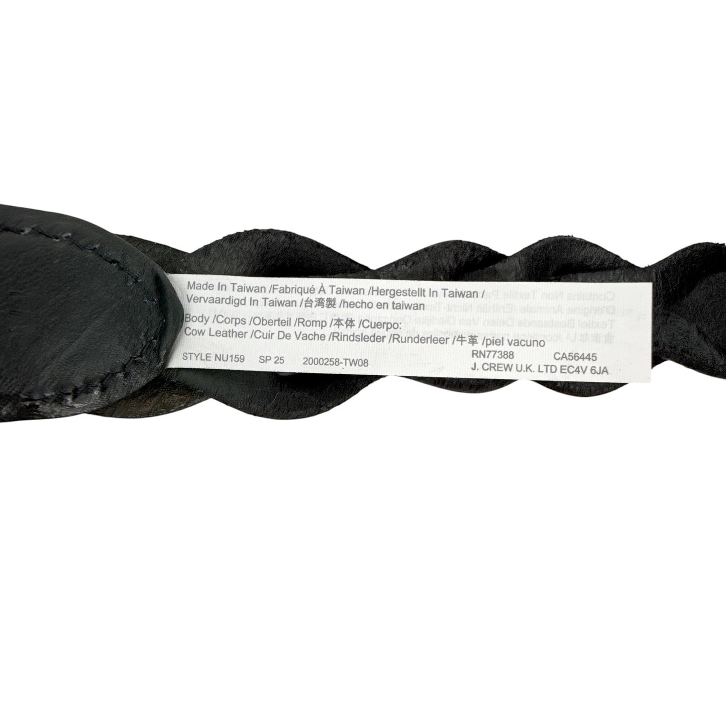 MADEWELL Braided Belt in True Black M-L