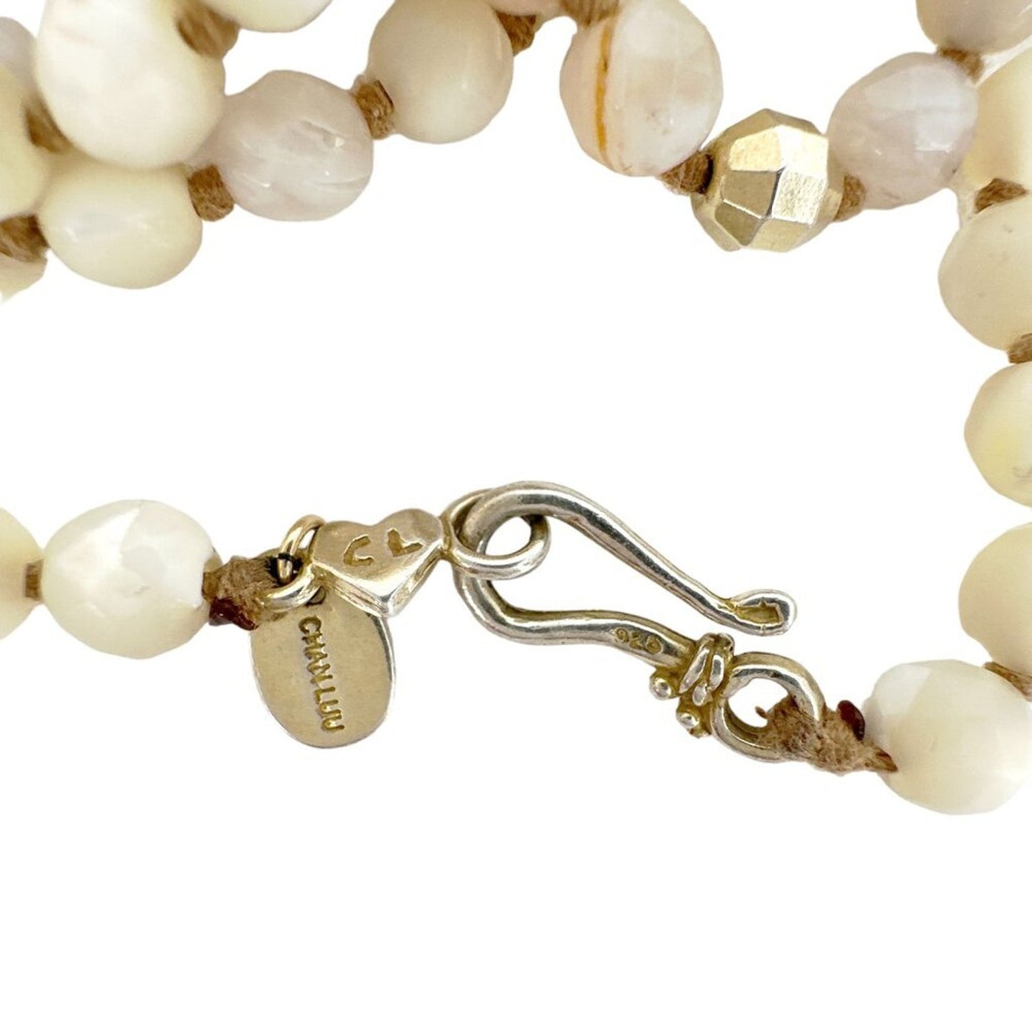 CHAN LUU Semi-Precious Necklace or Wrap Bracelet in White & Gold