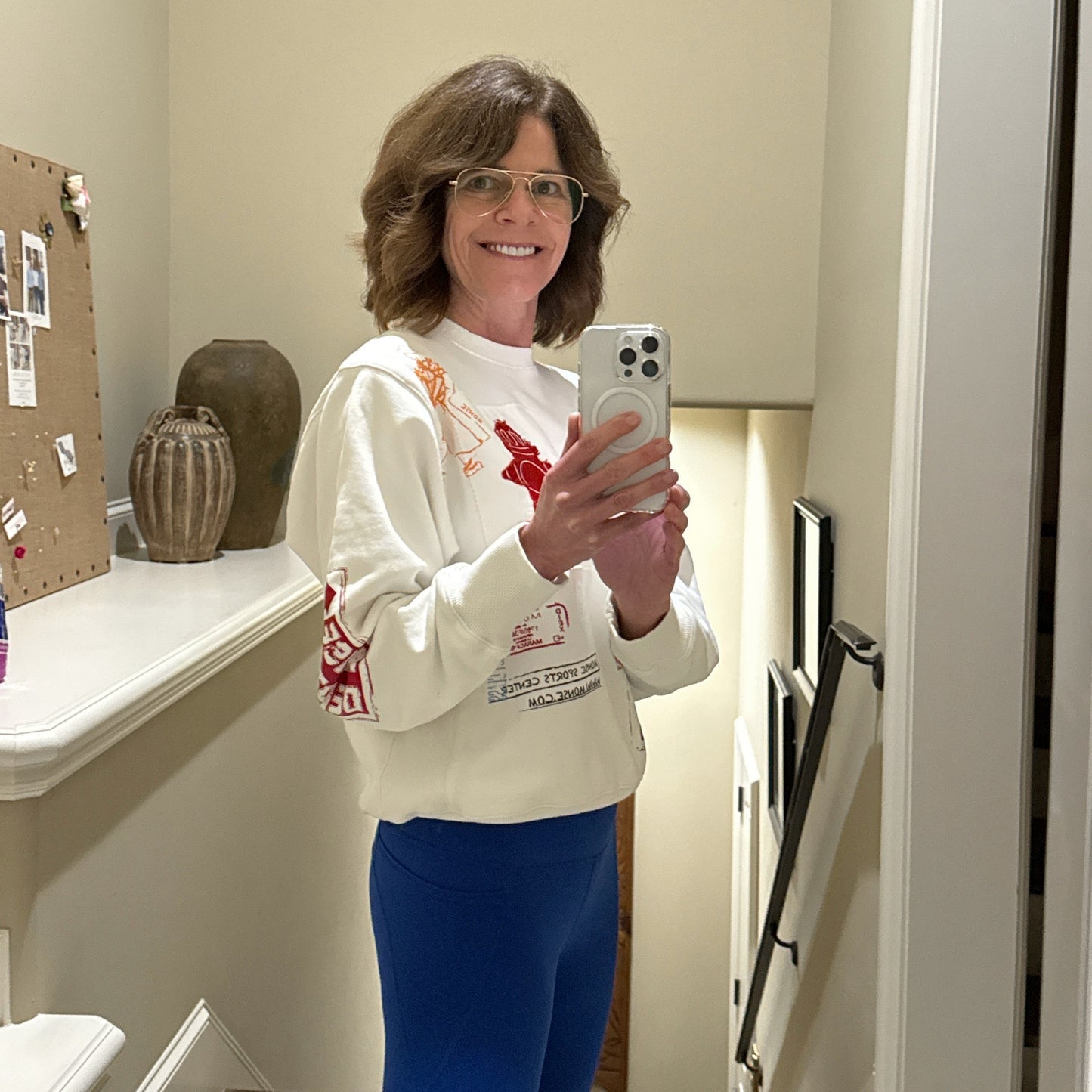 MONSE Scrapbook Patch Sweatshirt in Ivory XS