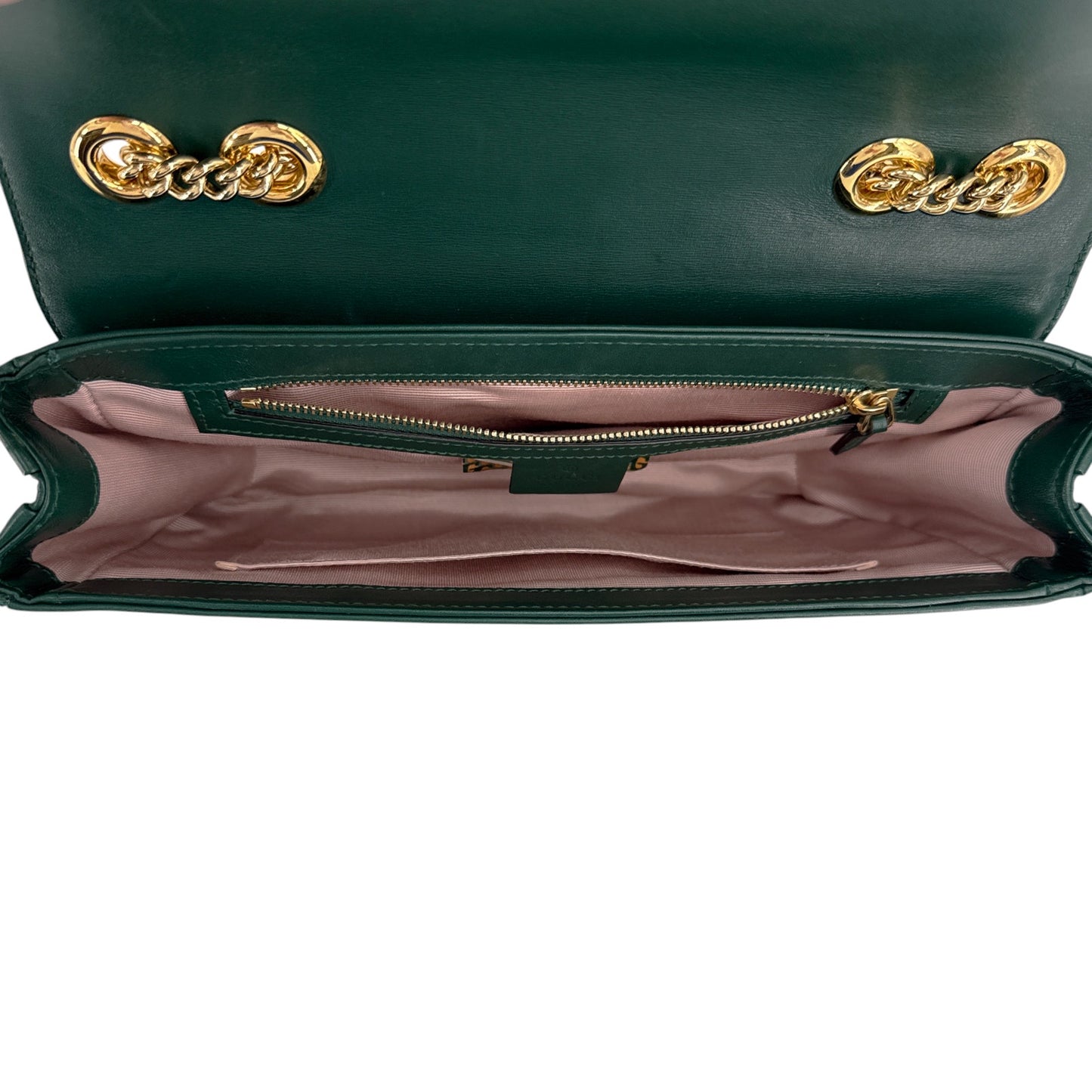 GUCCI Vitello Palmellato Lux Crystal Medium Rajah Shoulder Bag in Vintage Green