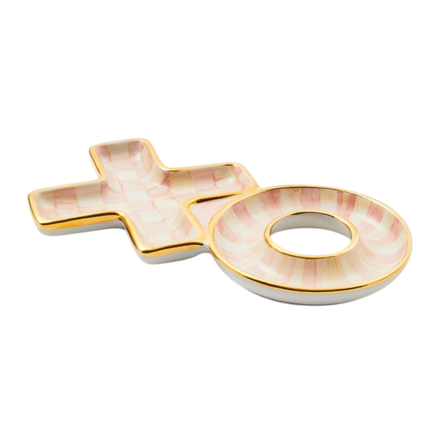 MACKENZIE-CHILDS XO Dish in Rosy Check