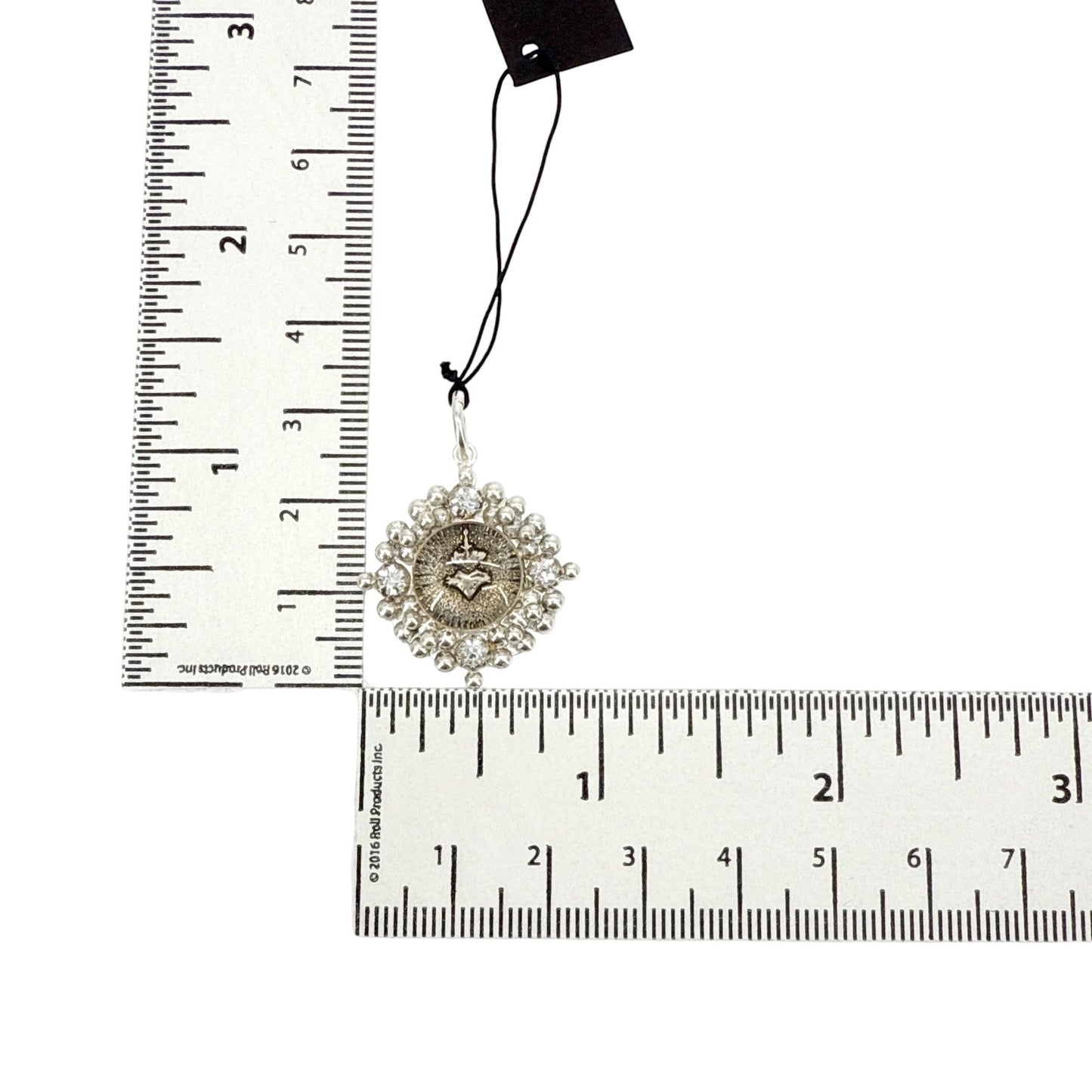 VIRGINS SAINTS & ANGELS VSA Petite Cloister Sacred Heart Charm in Silver
