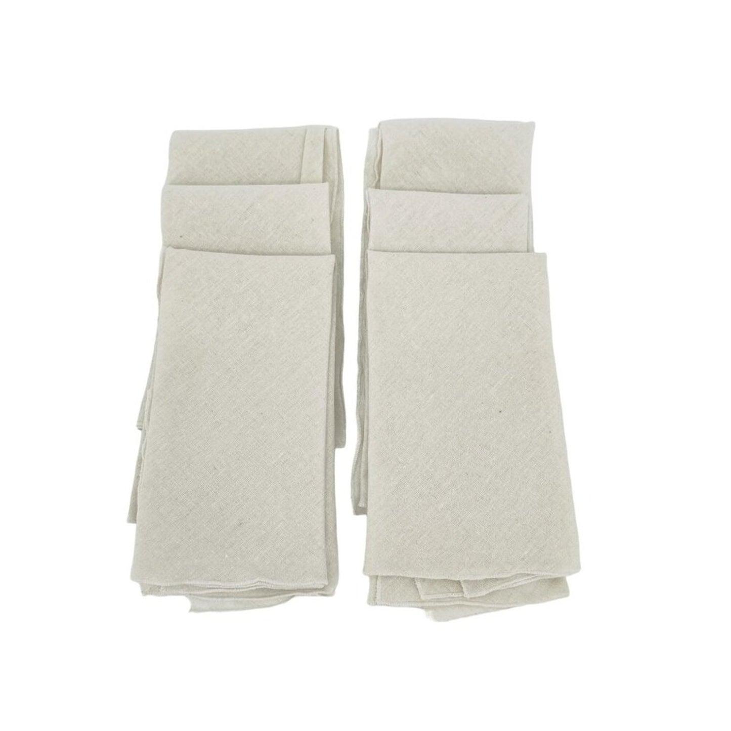 NAPKINS Linen Blend Cloth Natural with Rolled Edges | Set of 6