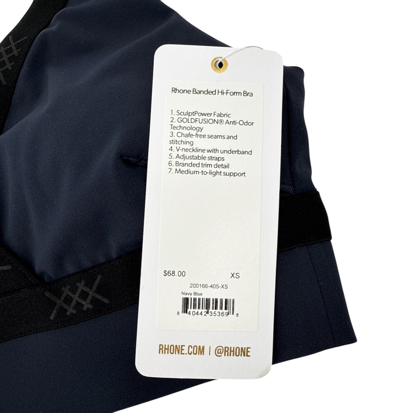 RHONE Banded Hi-Form Bra in Navy XS