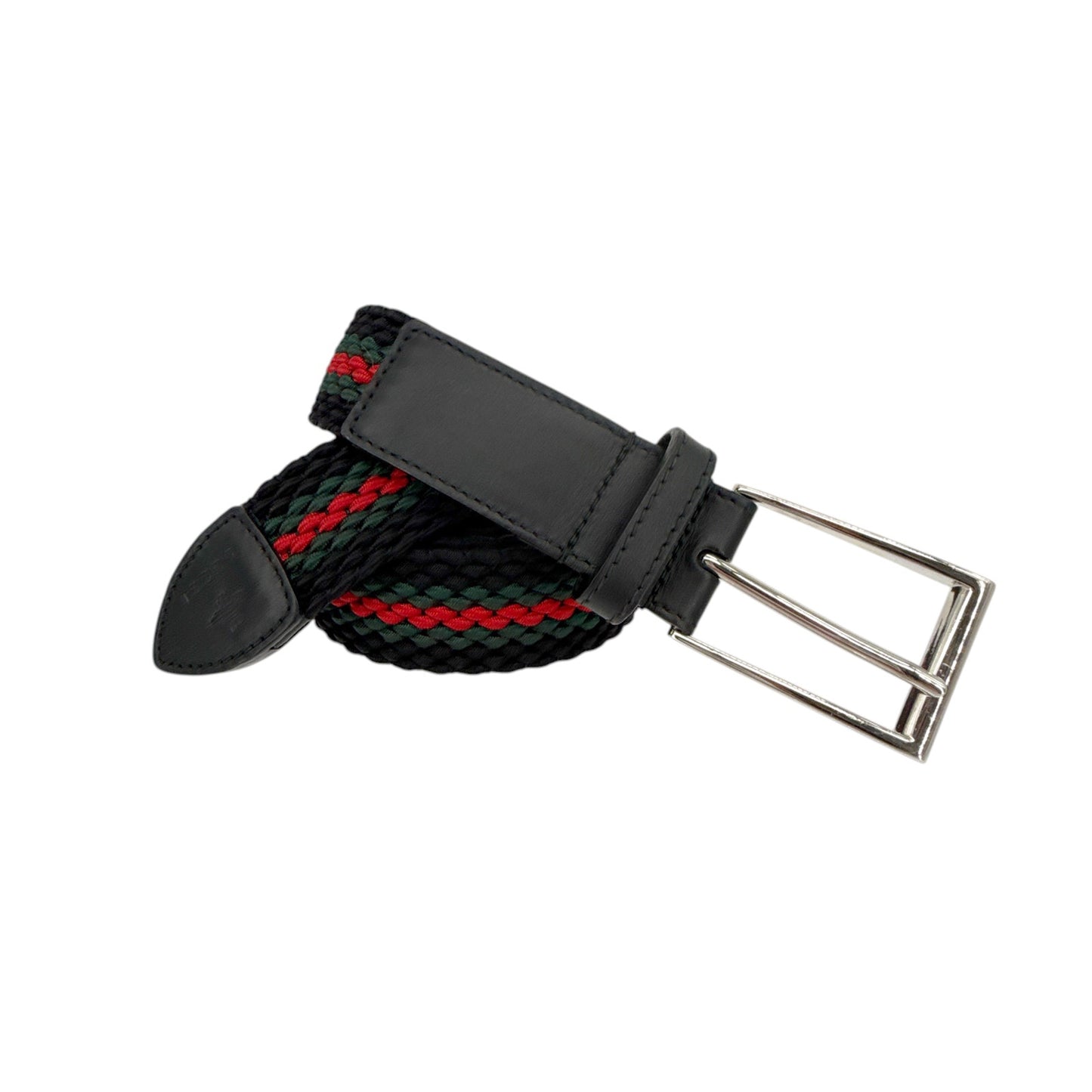 GUCCI Braided Elastic Webbing Belt in Black 115cm | 46in