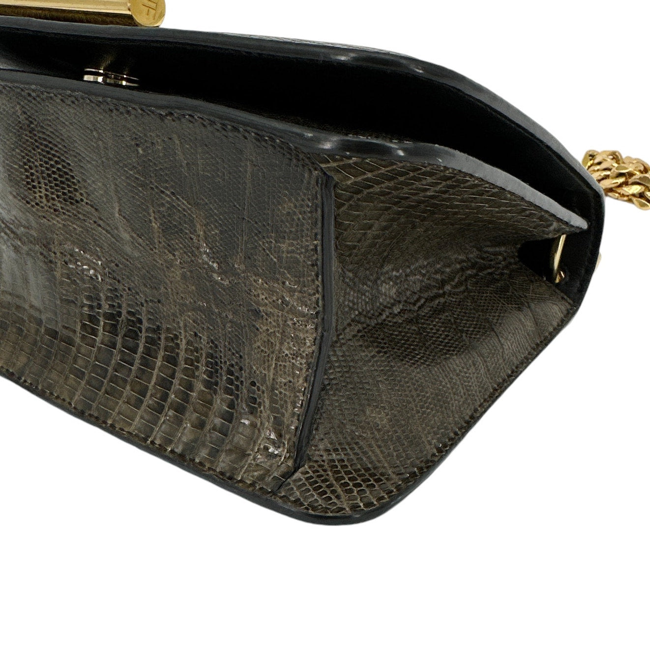 TOM FORD Tara Chain Tejus Lizard Shoulder Bag