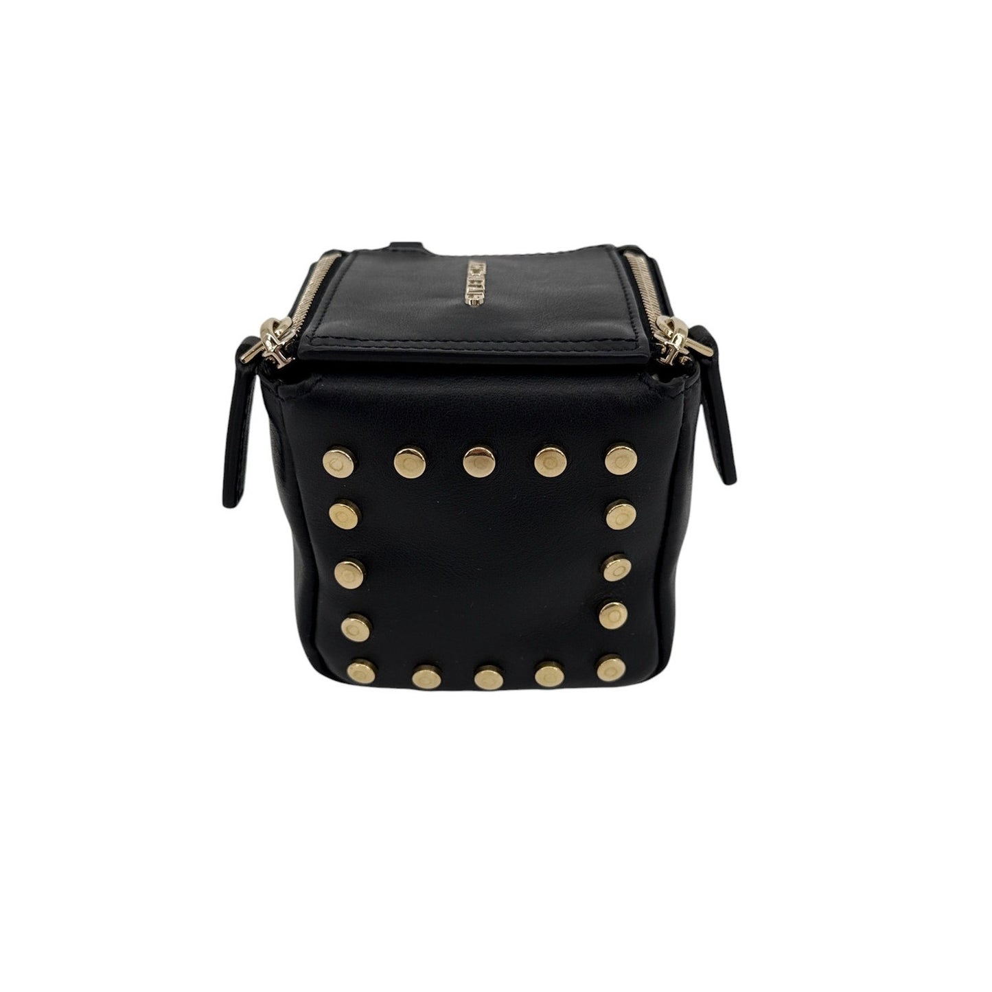 GIVENCHY Pandora Cube Pouch Leather Bag & Strap in Webbing in Black
