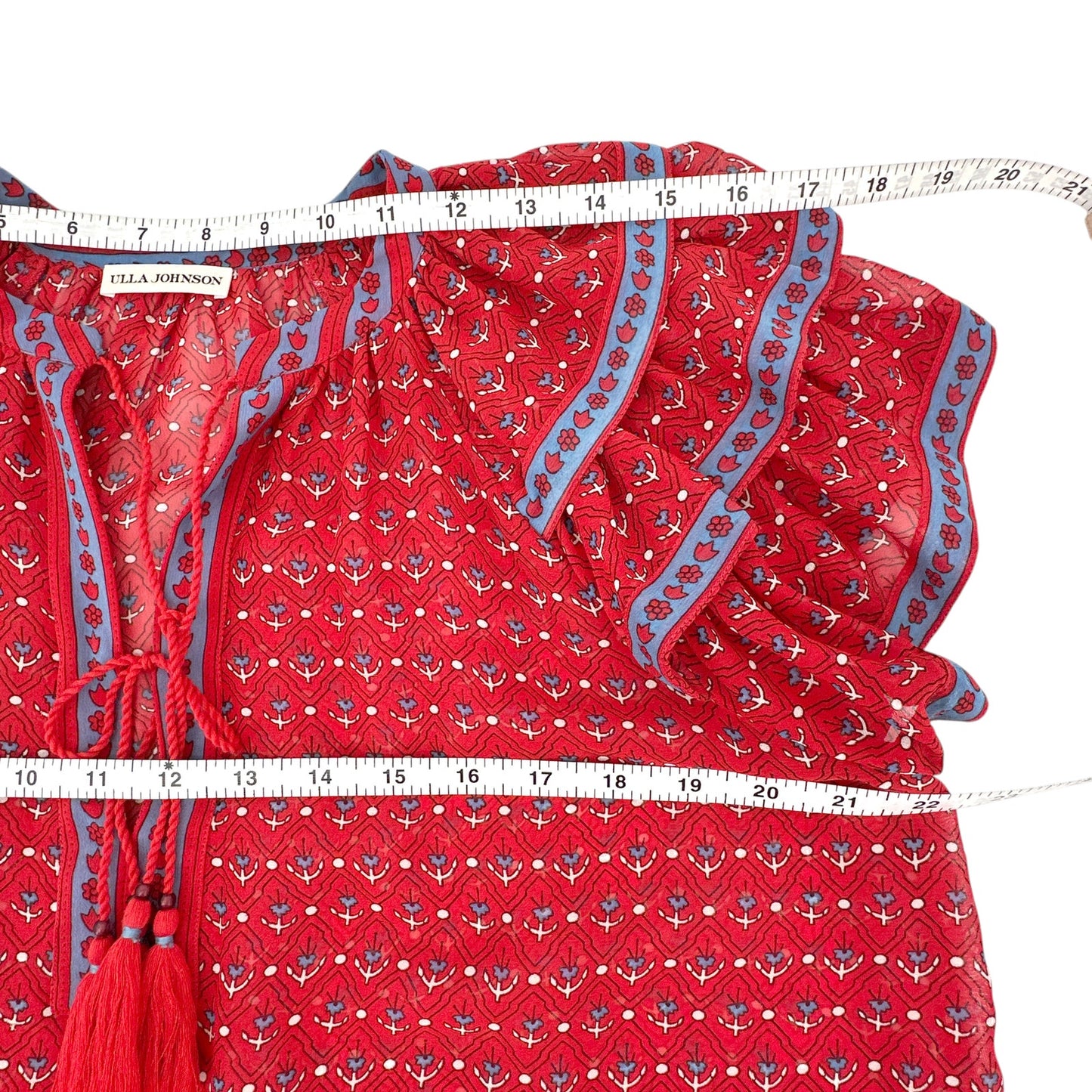 ULLA JOHNSON Silk Top in Scarlet 2