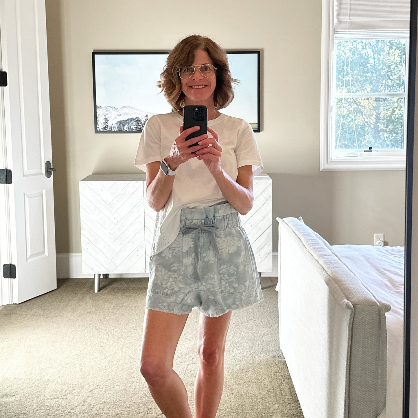 VERONICA BEARD Mauna Eyelet Tee S