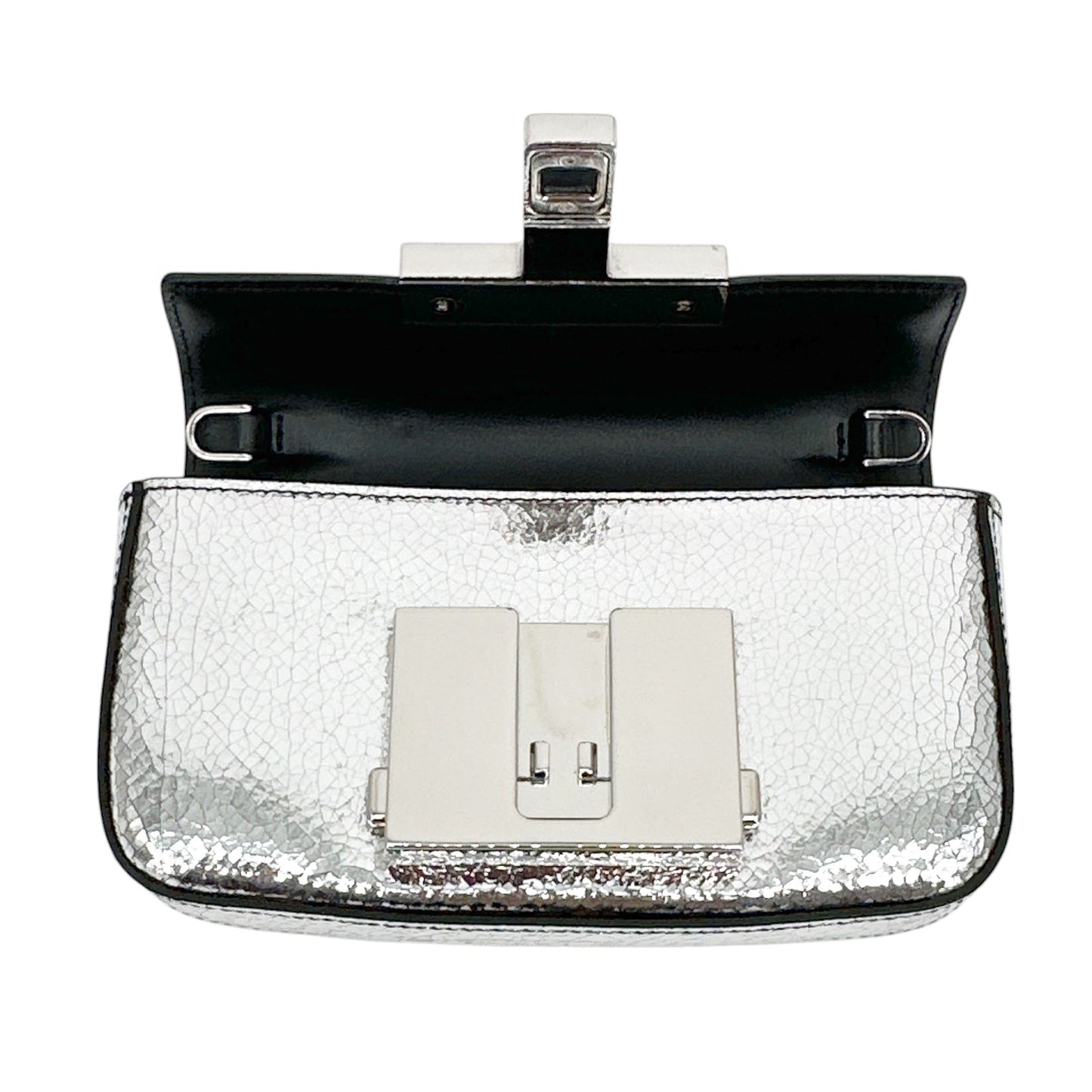 TOM FORD Shiny T Clasp Mini Crossbody Bag in Silver