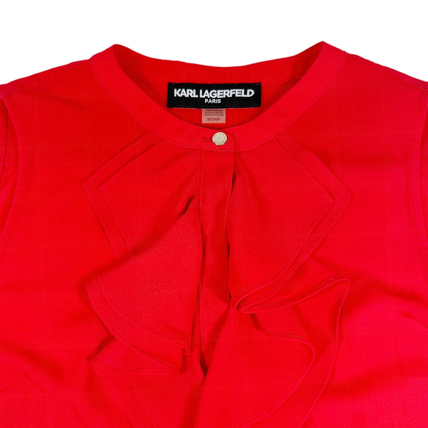 KARL LAGERFELD Paris Sakeri Ruffle Detail Blouse S