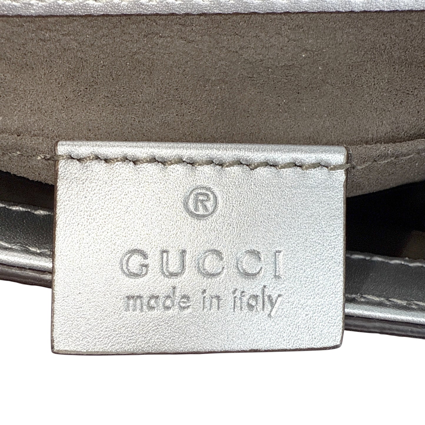 GUCCI Padlock Bag in Metallic Silver