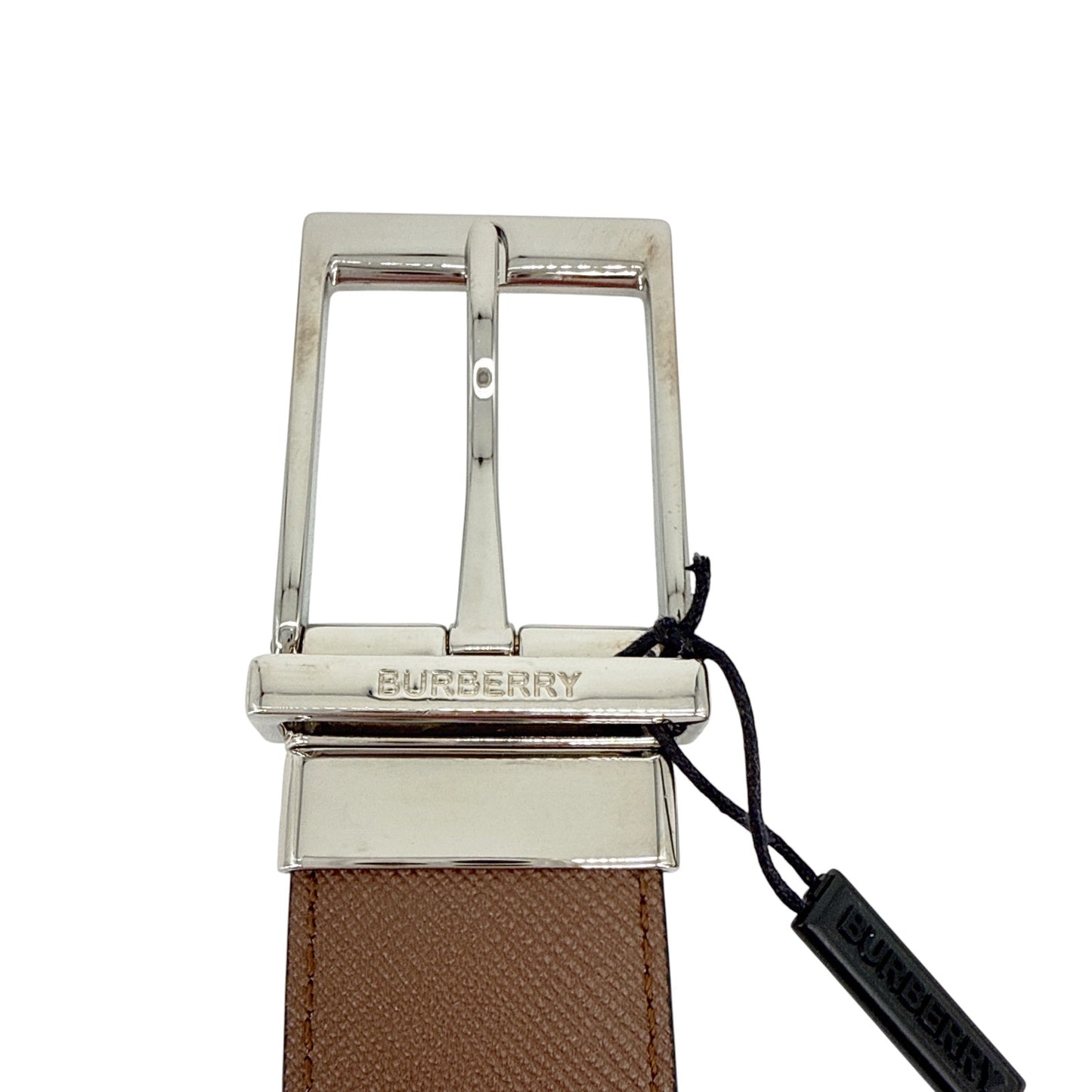 BURBERRY Louis 35mm Reversible Buckle Giant Check E-Canvas Belt 80|32