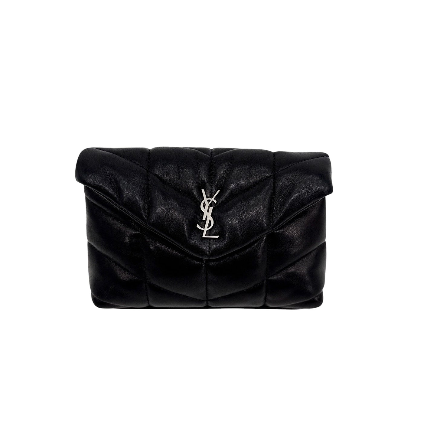 SAINT LAURENT Loulou Mini in Lambskin Puffer Pouch Clutch