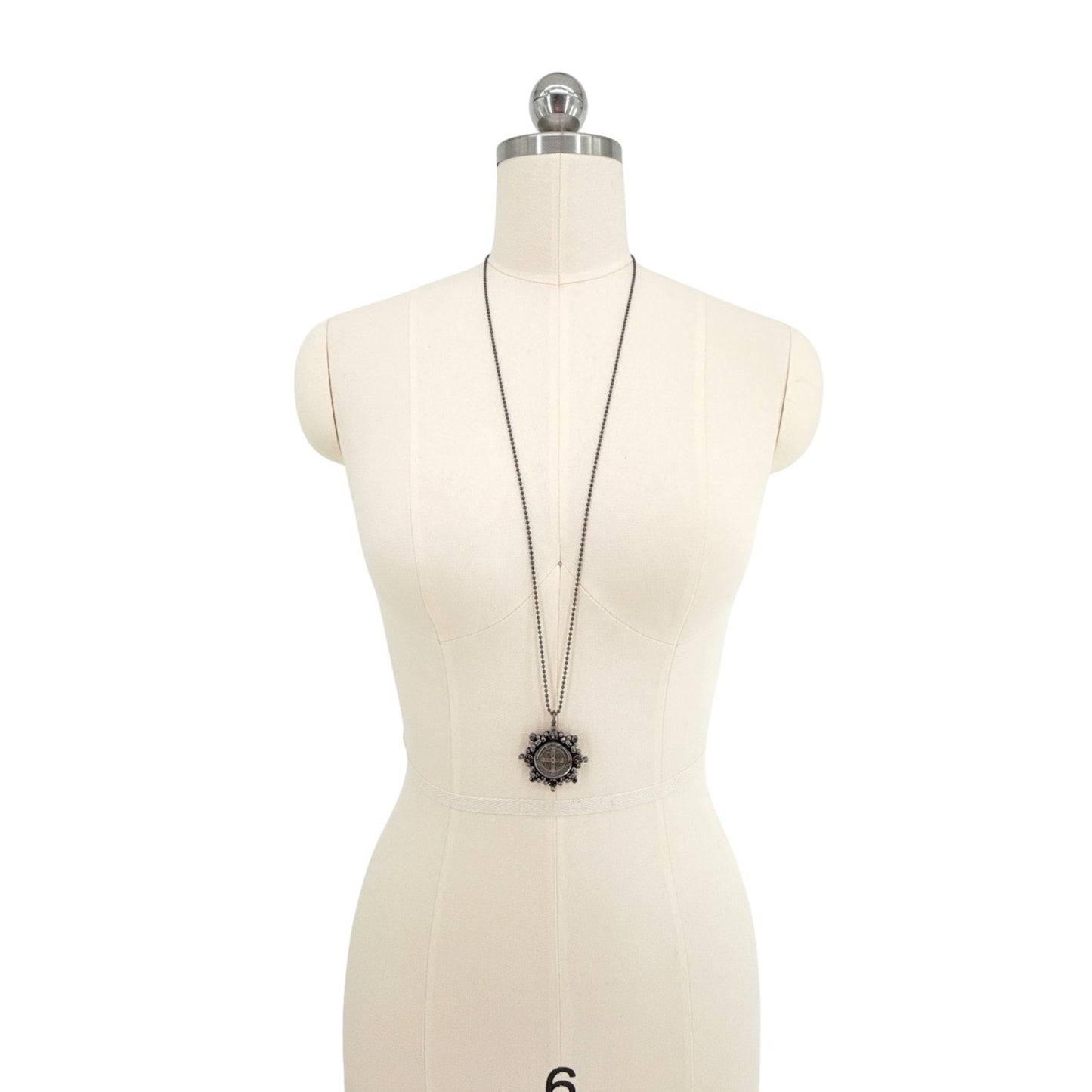 VIRGINS SAINTS & ANGELS VSA Cloister San Benito Charm Necklace in Gunmetal