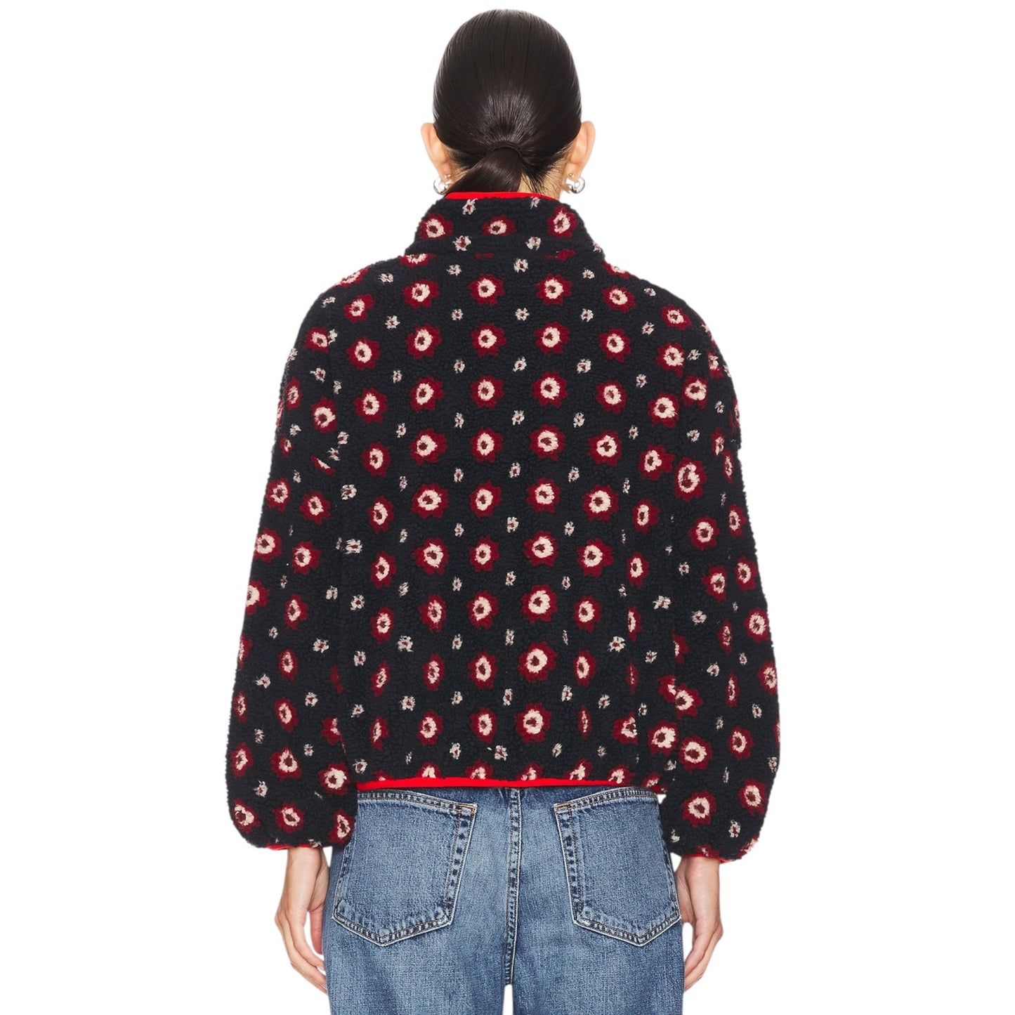 THE GREAT. The Countryside Pullover in Navy Geo Daisy 0|XS