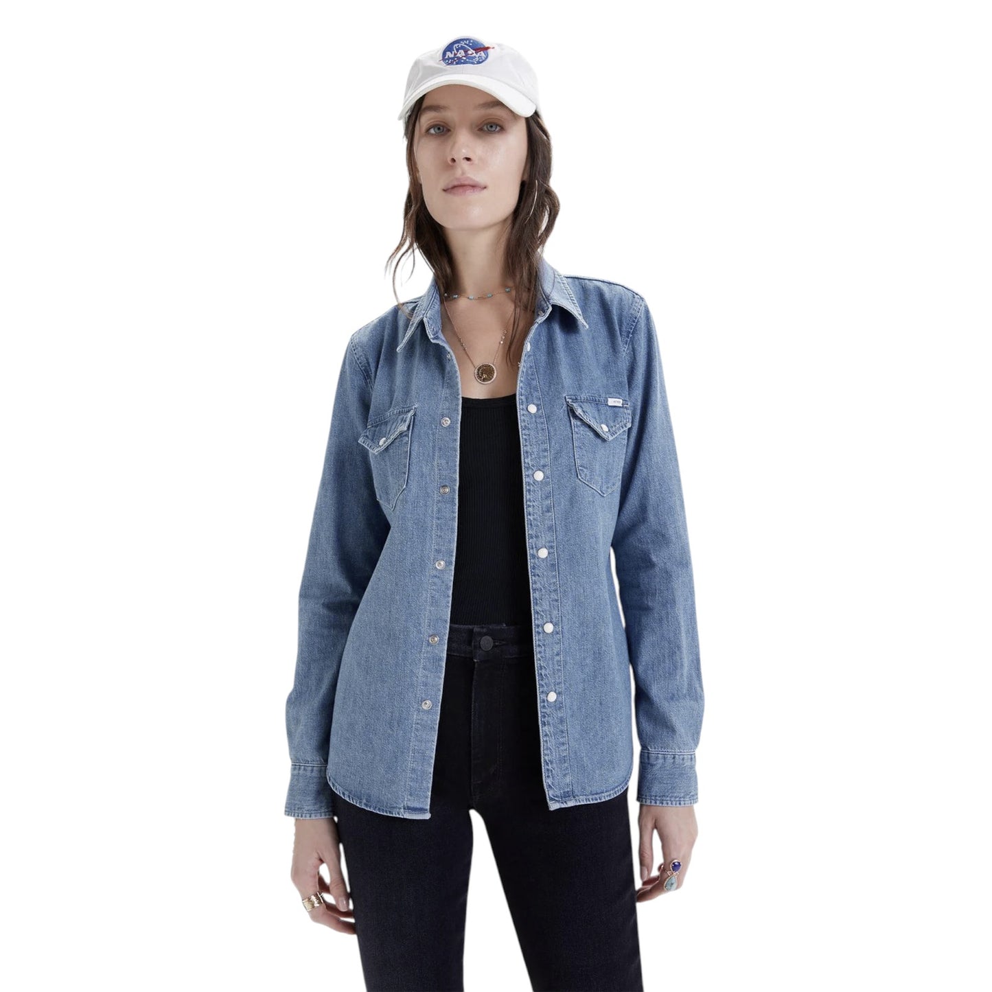 MOTHER The Honey Button-up Shirt in Take a Trip With Me M