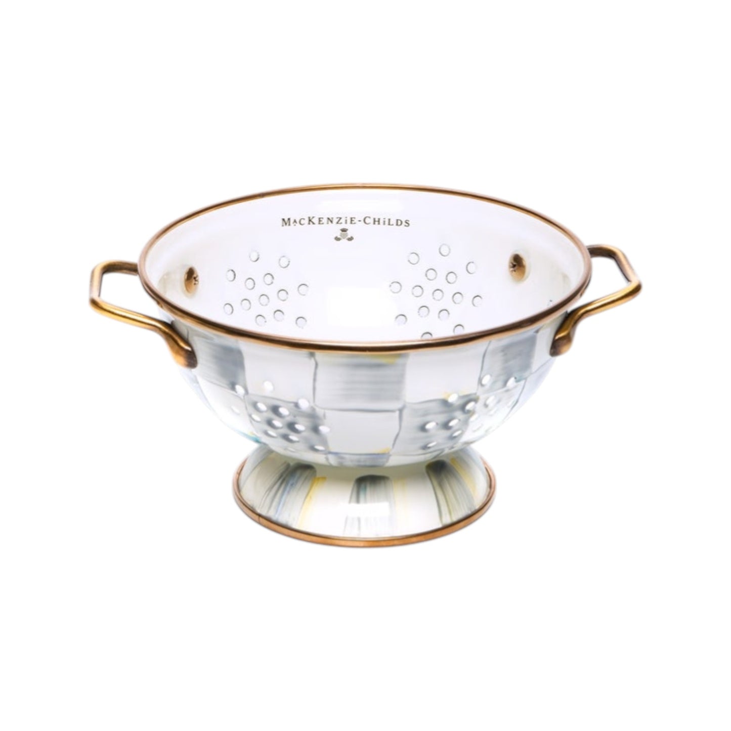 MACKENZIE-CHILDS Sterling Check Colander Small