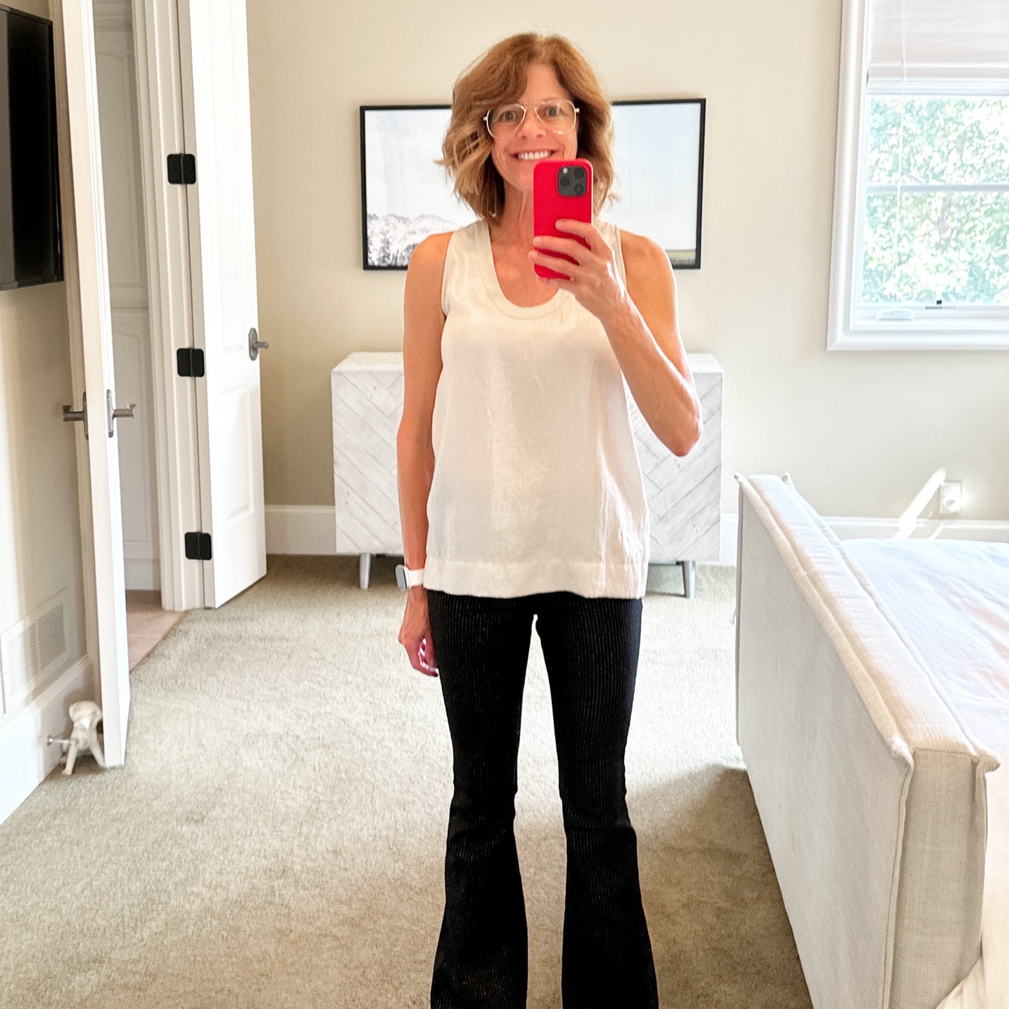 DIANE von FURSTENBERG DVF Emilia Crushed Metallic Tank in Silver S