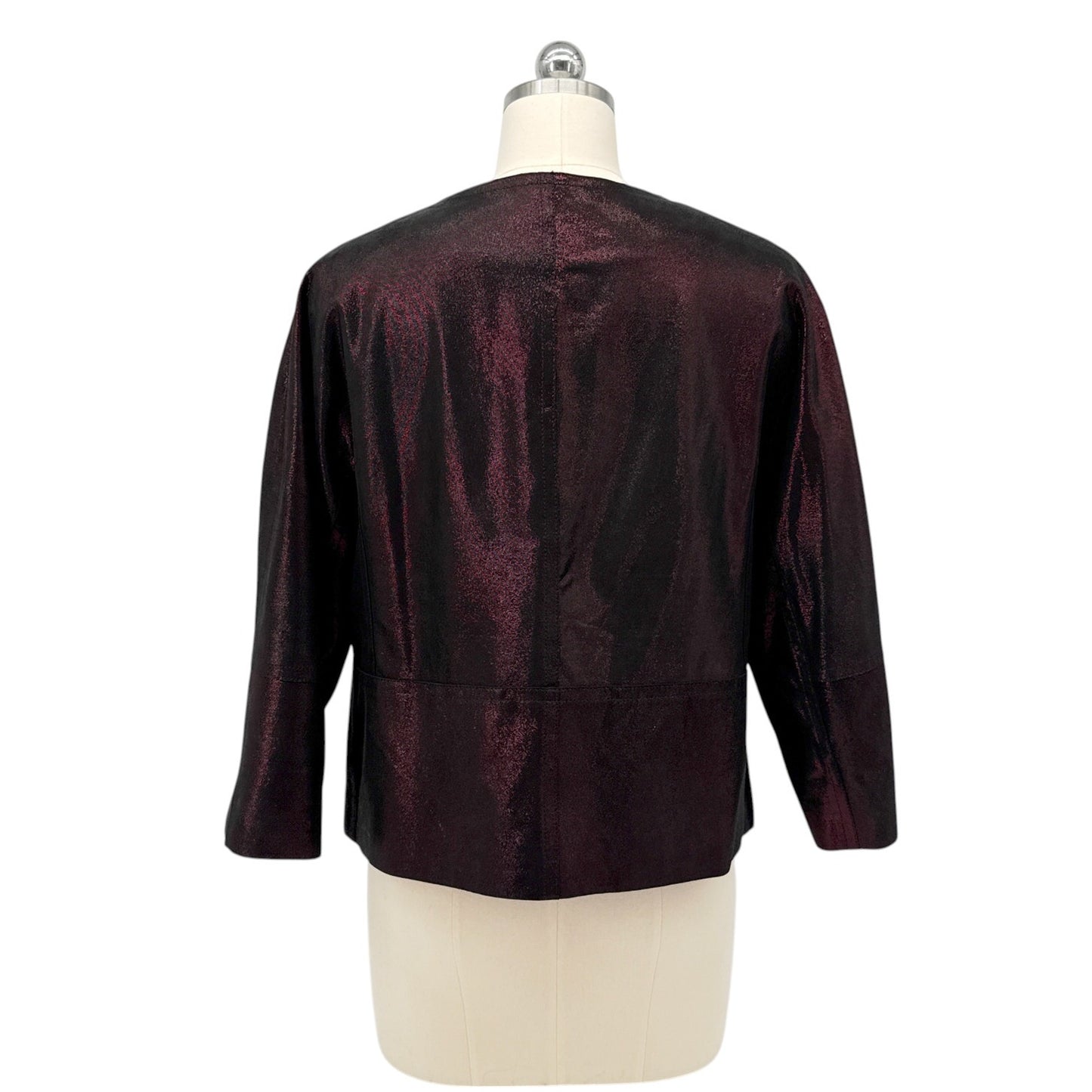 LAFAYETTE 148 New York 3/4 Sleeve Ritchie Leather Jacket in Beet 8