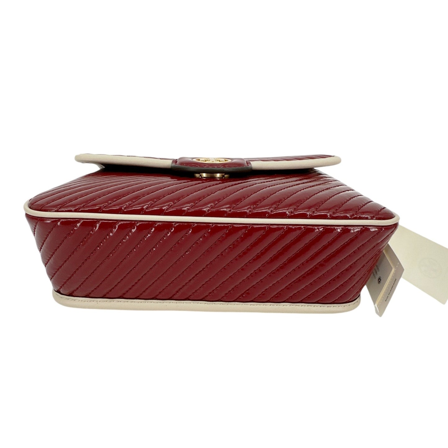TORY BURCH Robinson Patent Quilted Shoulder Bag in Bricklane