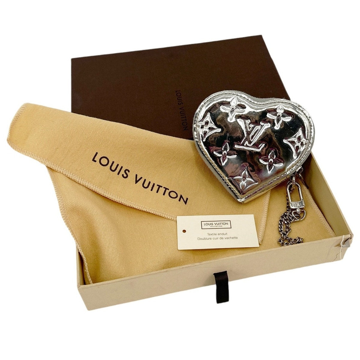 LOUIS VUITTON Heart Coin Purse Monogram Mirror