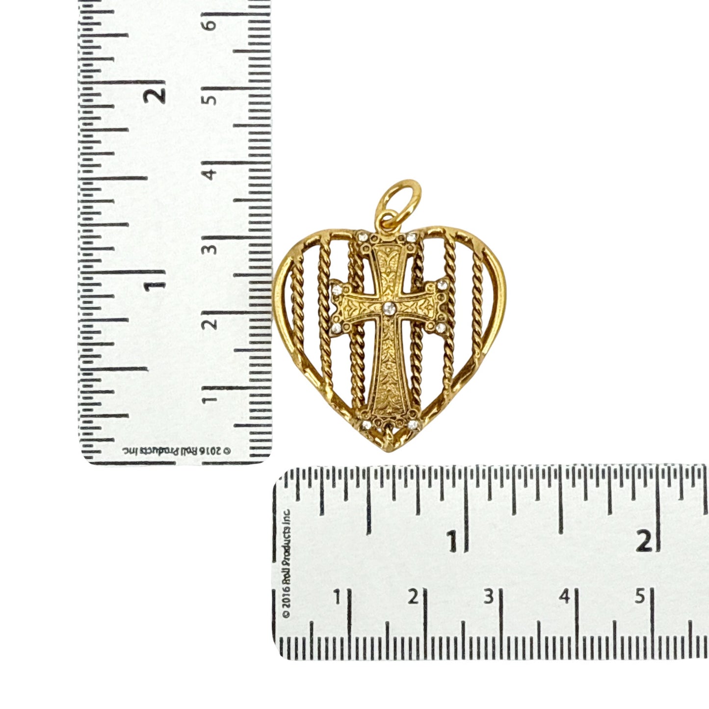 VIRGINS SAINTS & ANGELS VSA Caged Heart Cross Charm
