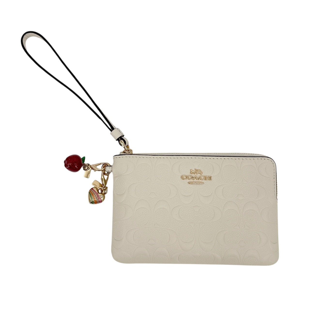 COACH Corner Zip Wristlet in Signature Leather