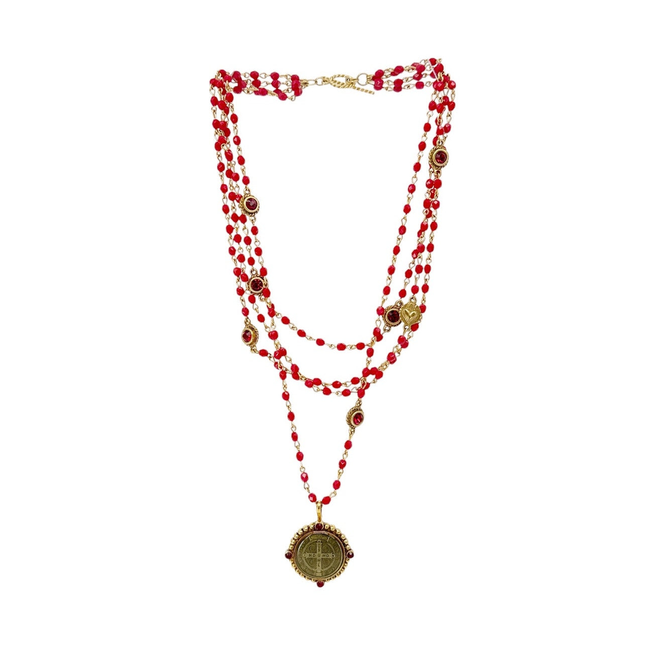 VIRGINS SAINTS & ANGELS VSA Magdalena with Bespoke San Benito Medallion Scarlet