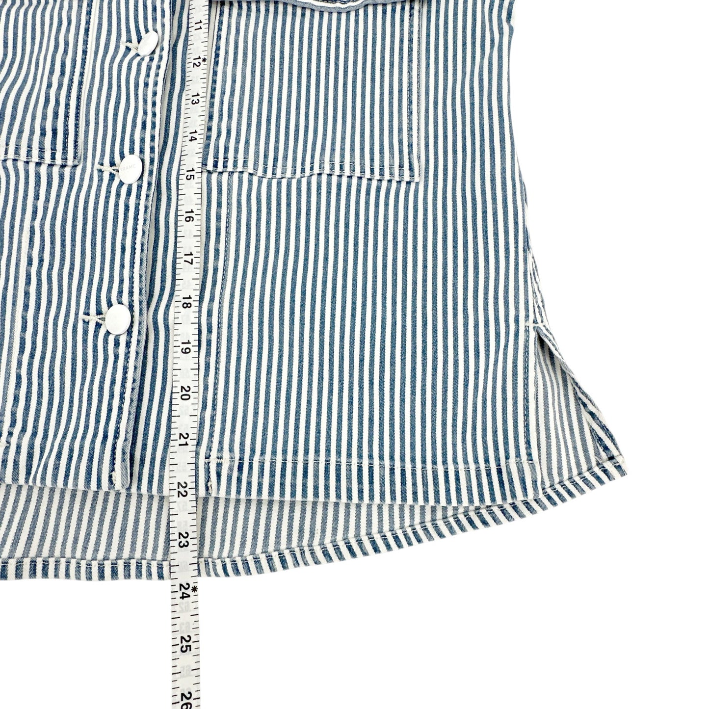FRAME Engineer Striped Denim Shirt Jacket XS