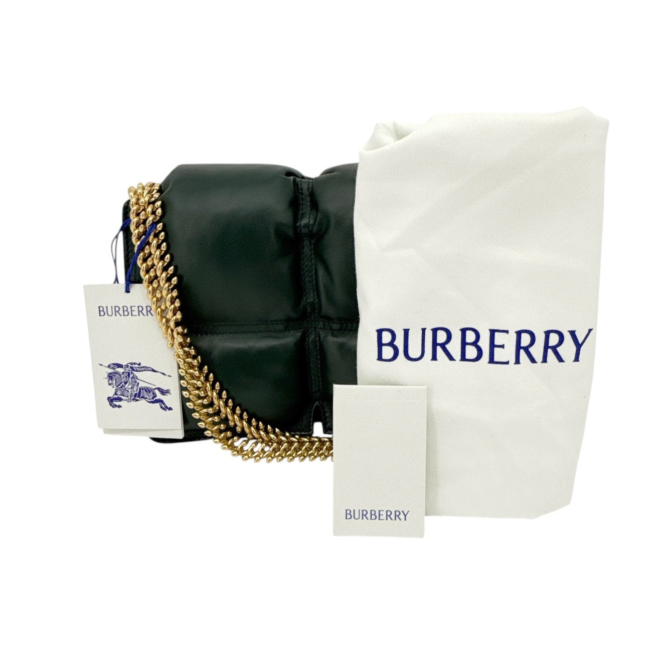 BURBERRY Snip Chain Bag Puffy Nappa Leather in Vine