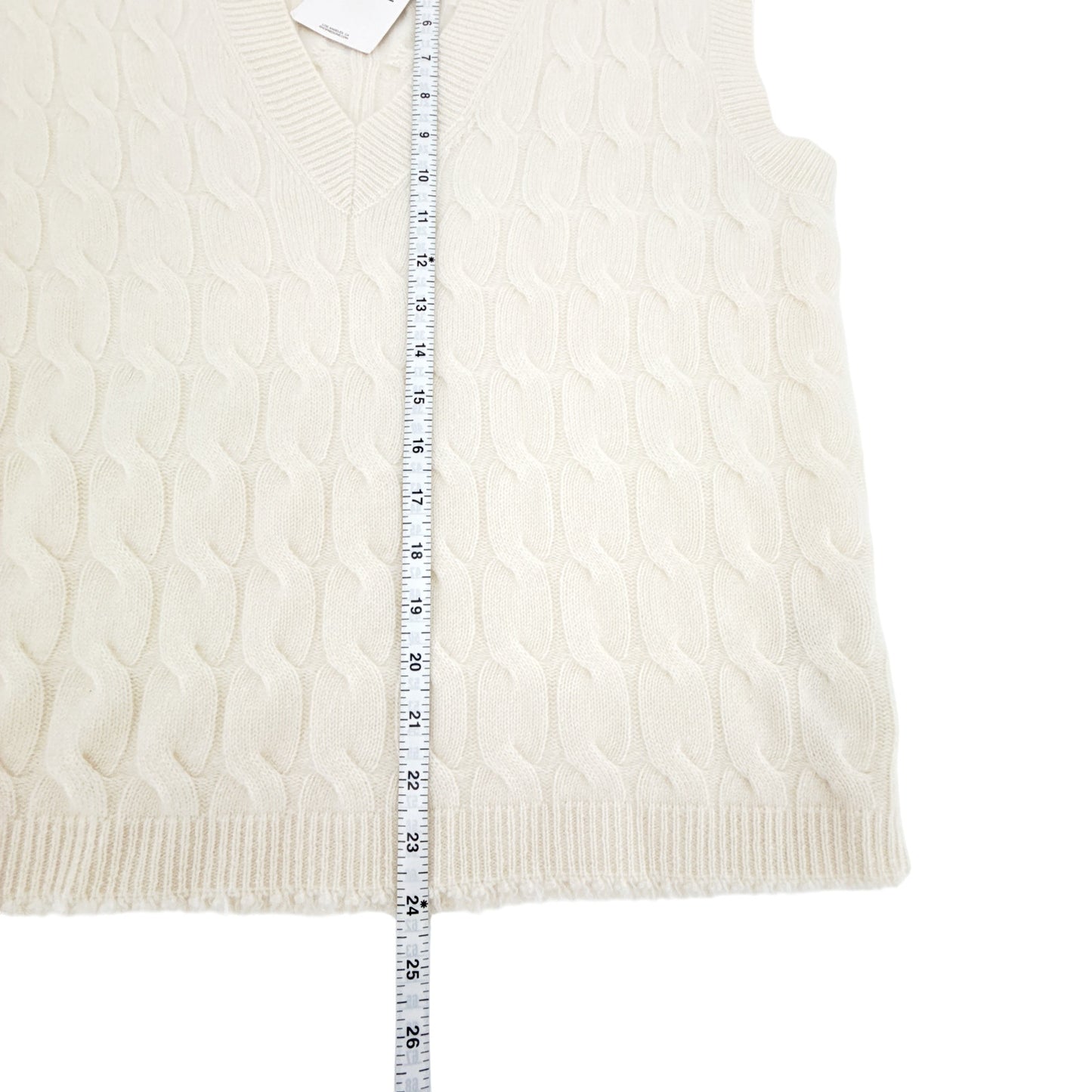 RE/DONE Cashmere Cable Vest in Ivory XS