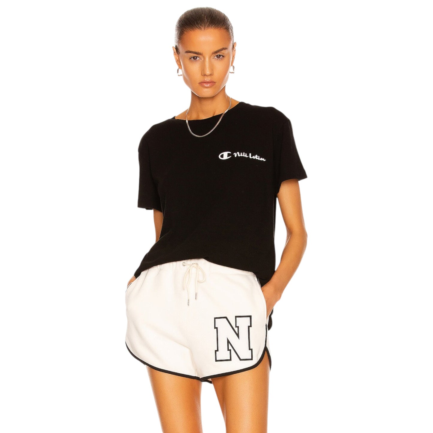 NILI LOTAN x Champion Athletic Short in Vintage White S