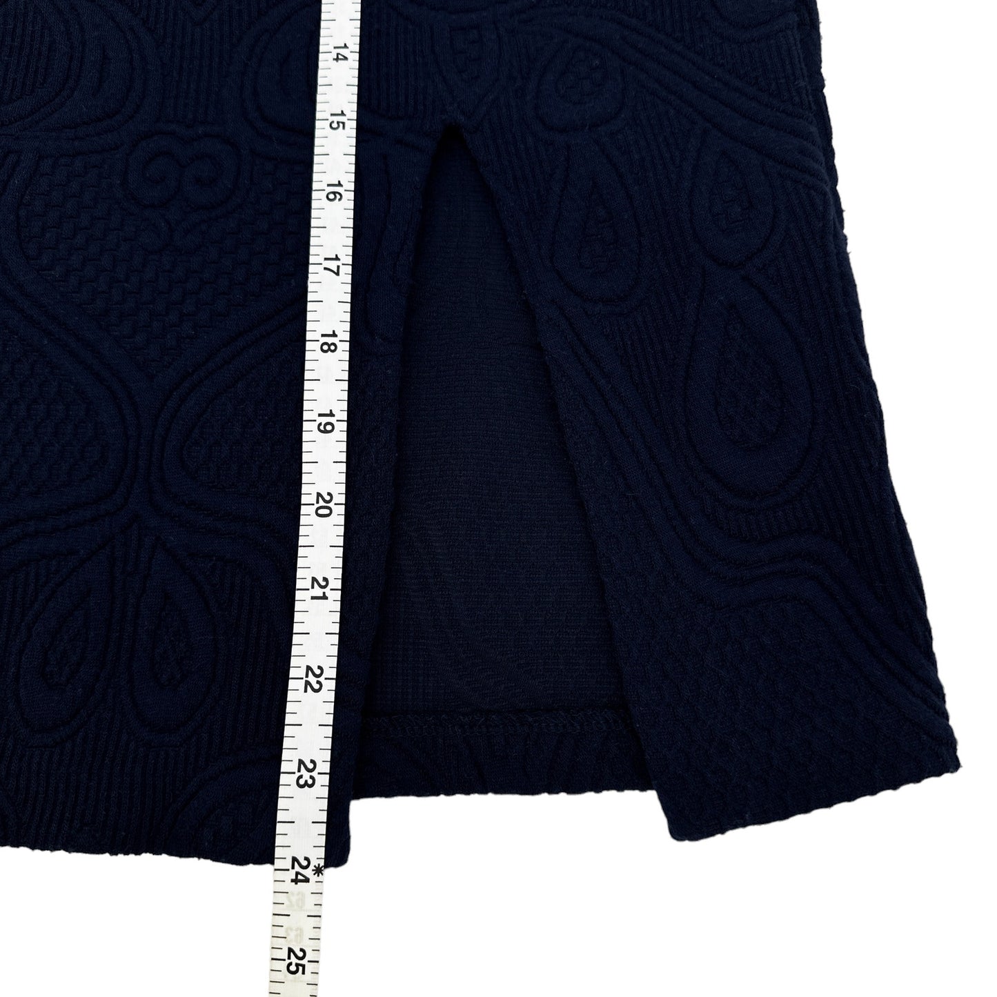 ANTHROPOLOGIE Maeve Jacquard Pencil Skirt in Navy XS
