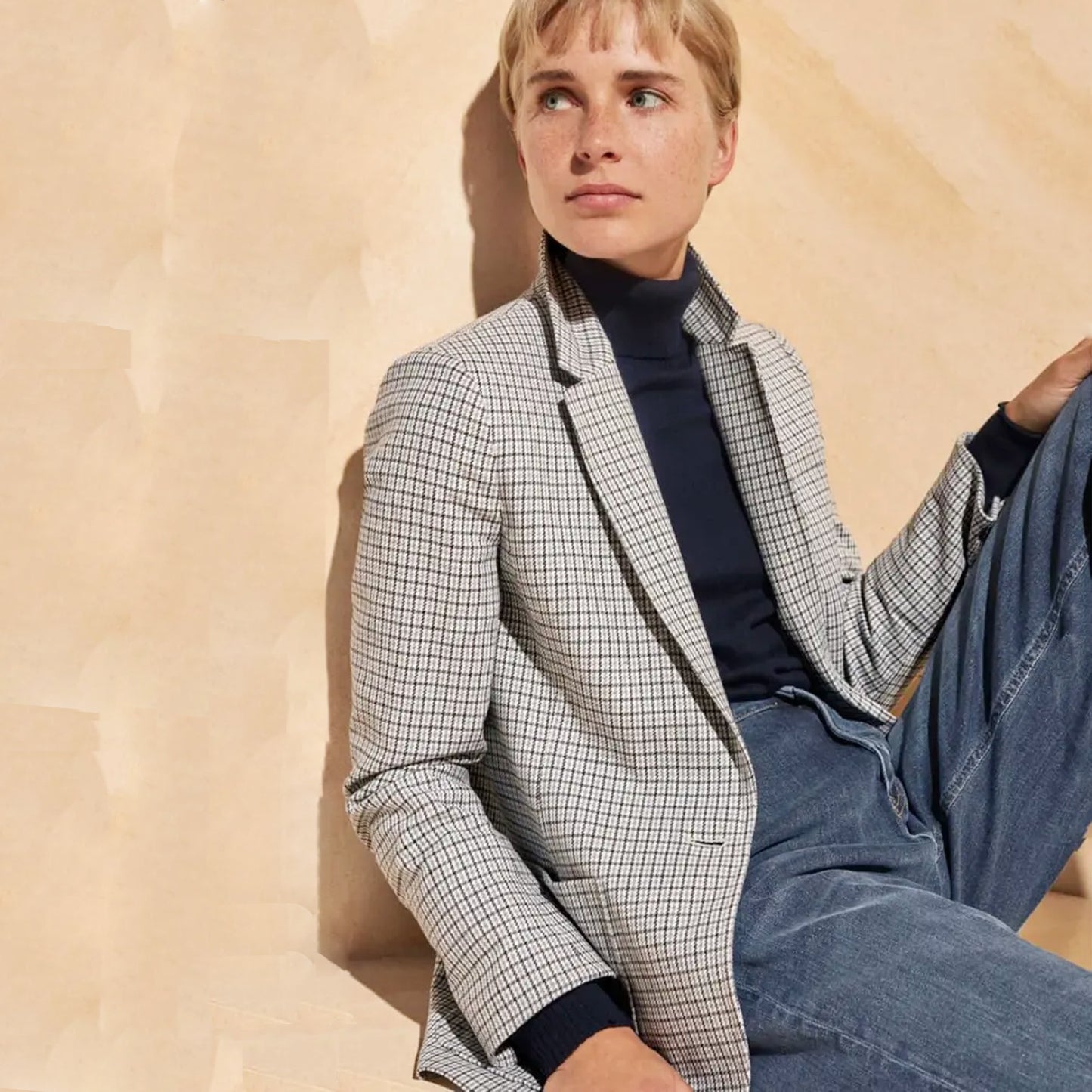 ME+EM Houndstooth Boyfriend Blazer UK10 | US6 | Small