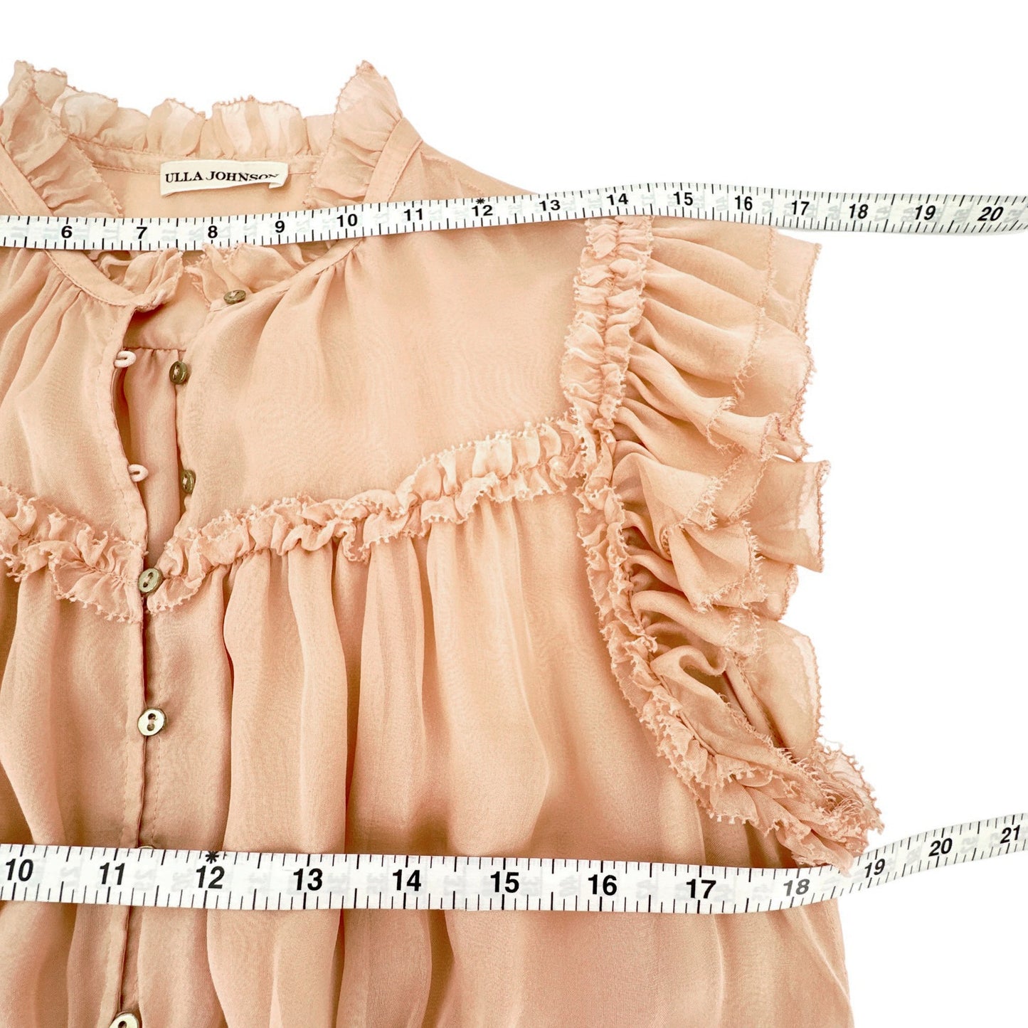 ULLA JOHNSON Rosalind Silk Dress in Blush 0