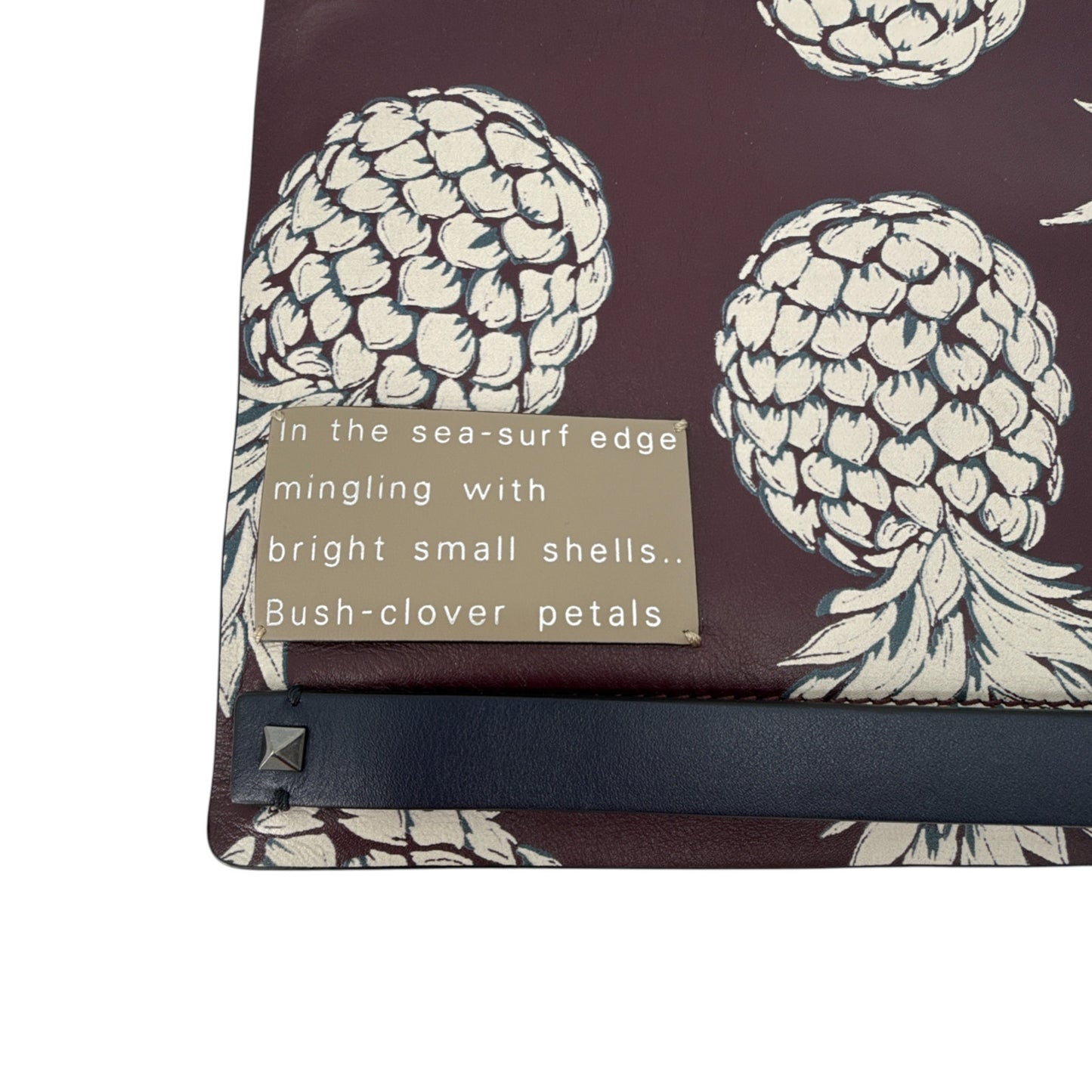 VALENTINO GARAVANI Leather Pineapple Clutch in Ruby/Ivory