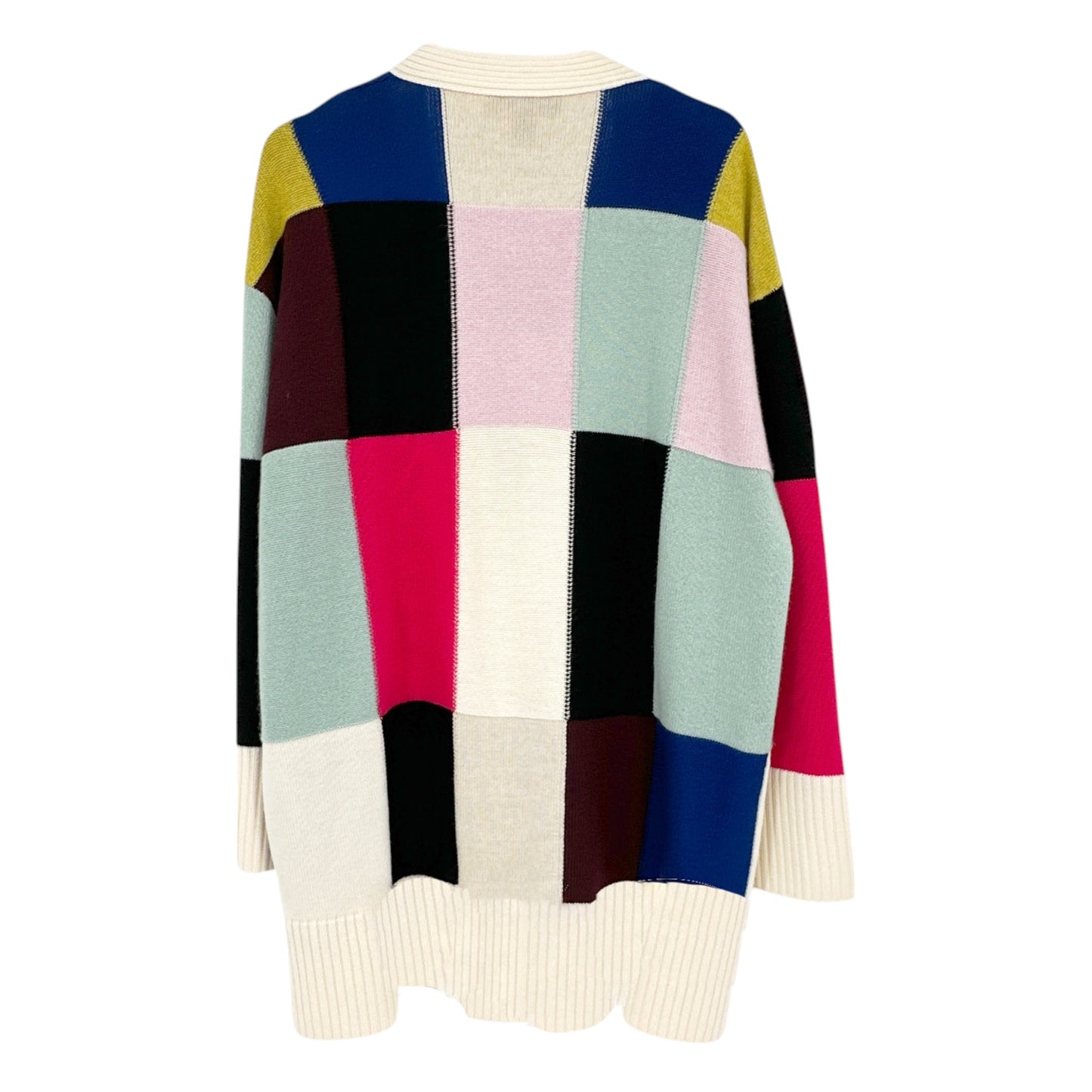 ST. JOHN Colorblock Cashmere Blend Cardigan M