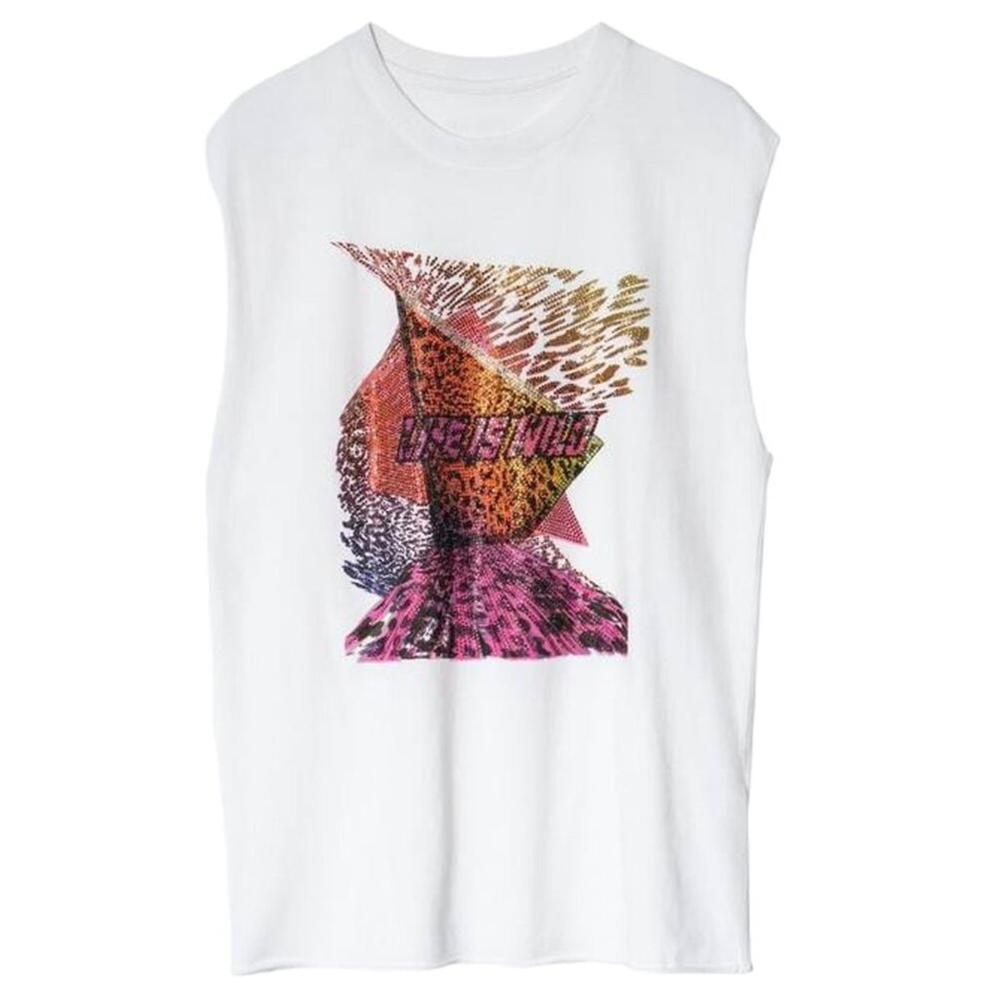 ZADIG & VOLTAIRE Weny Life Show Muscle Tee "Life is Wild" S