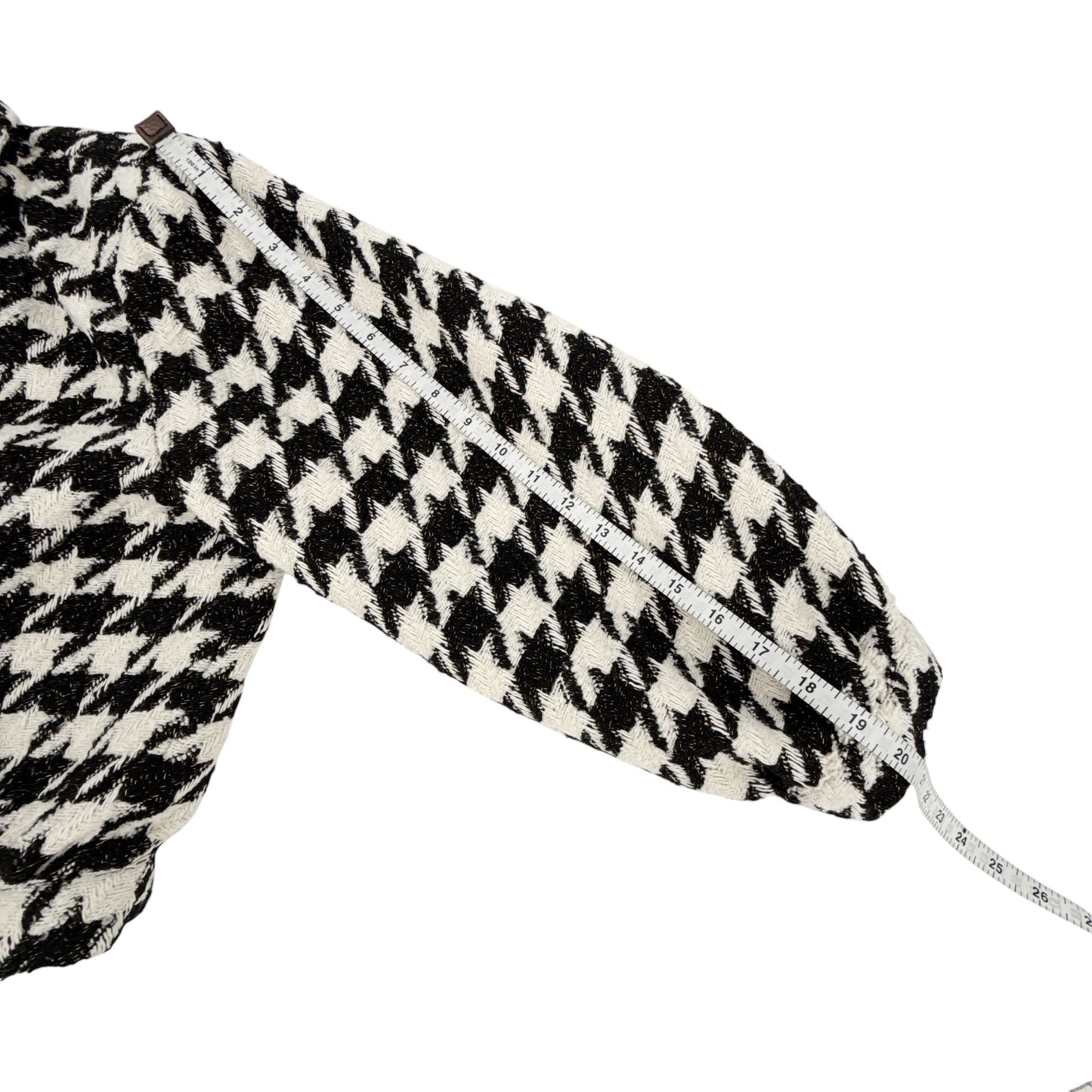 L'AGENCE Bridges Crop Jacket in Ecru Black & Gold Houndstooth 4|S