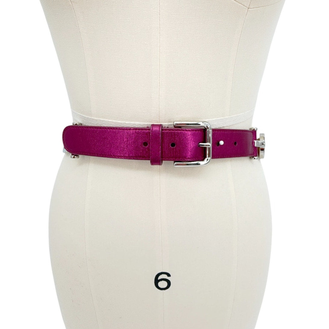 DOLCE & GABBANA Logo Belt Metallic Pink 85cm | 34in