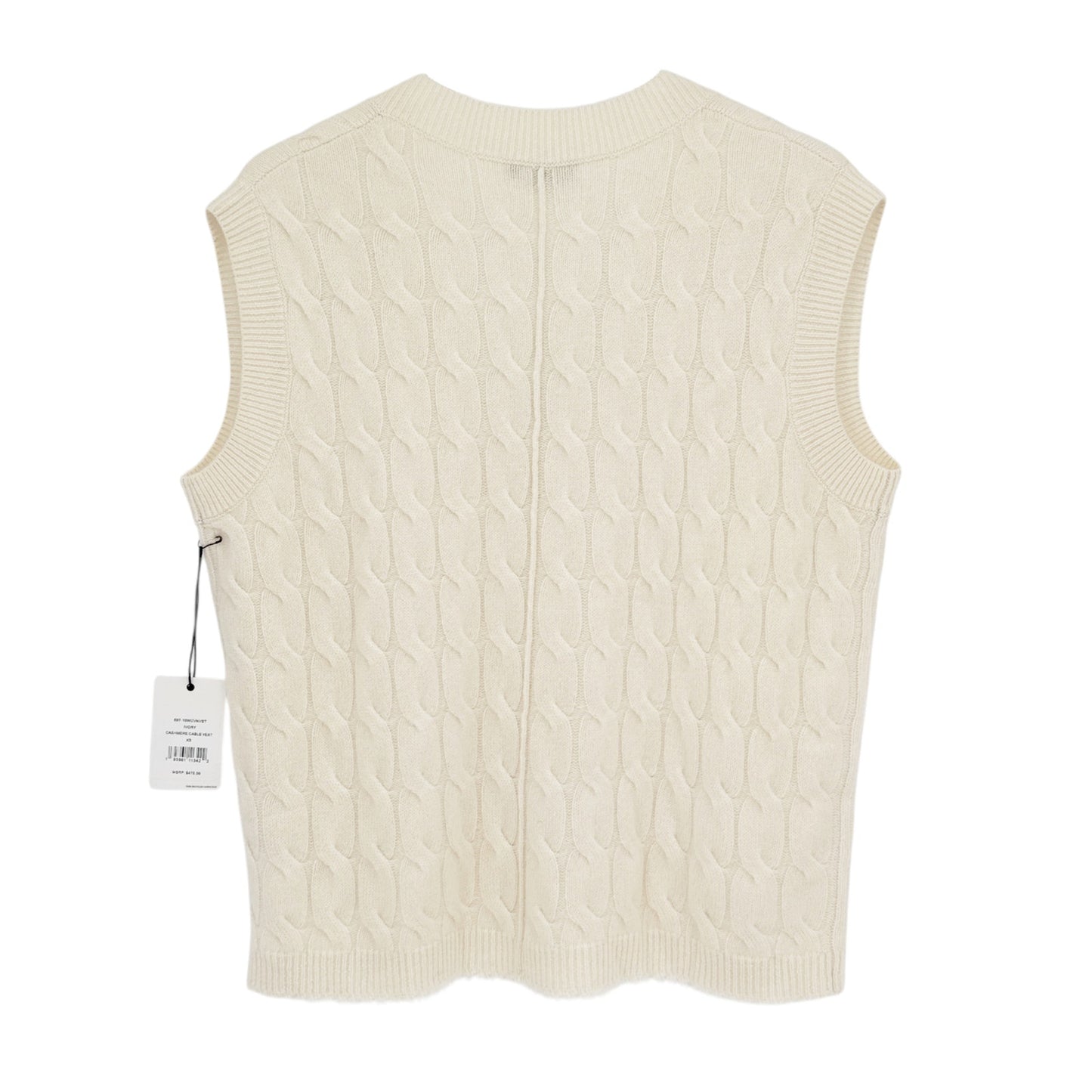 RE/DONE Cashmere Cable Vest in Ivory XS