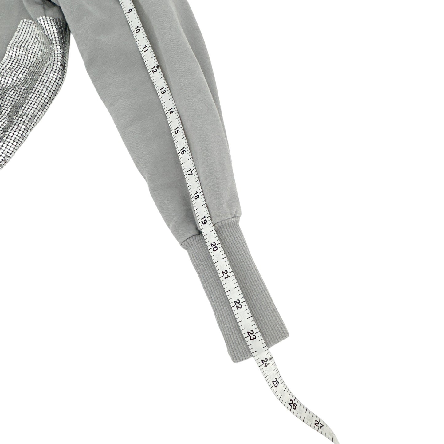 PRIMP Sequin Zip Hoodie in Grey & Silver S