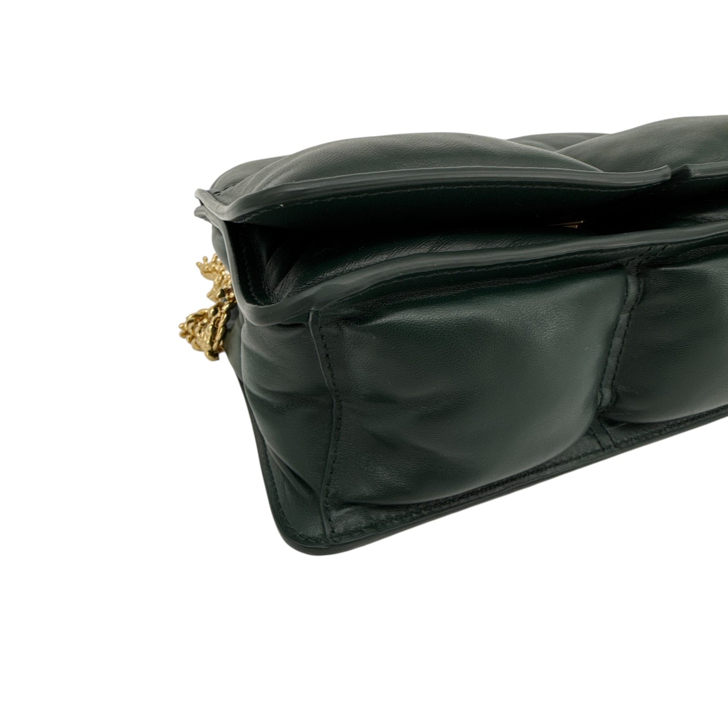 BURBERRY Snip Chain Bag Puffy Nappa Leather in Vine