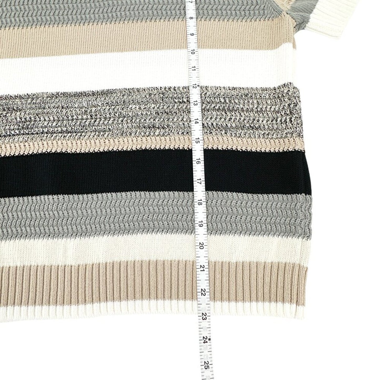 AKRIS PUNTO Striped Short Sleeve Crewneck Sweater 8|M