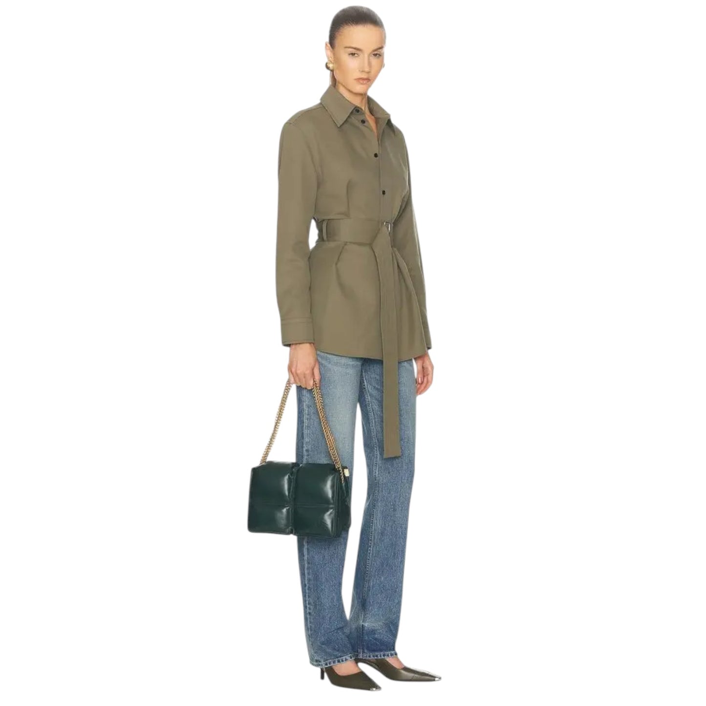 BURBERRY Snip Chain Bag Puffy Nappa Leather in Vine