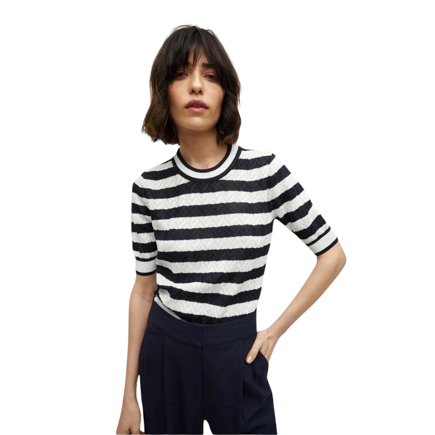 VERONICA BEARD Lisbeth Knit Top L