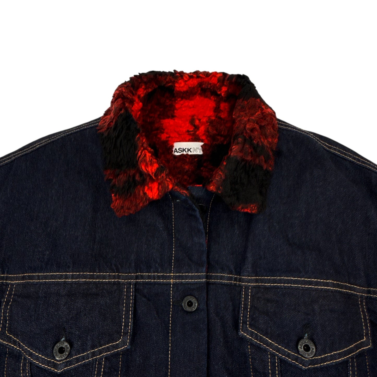 ASKK NY Nova Lined Jacket in Indigo Plaid 0|XS
