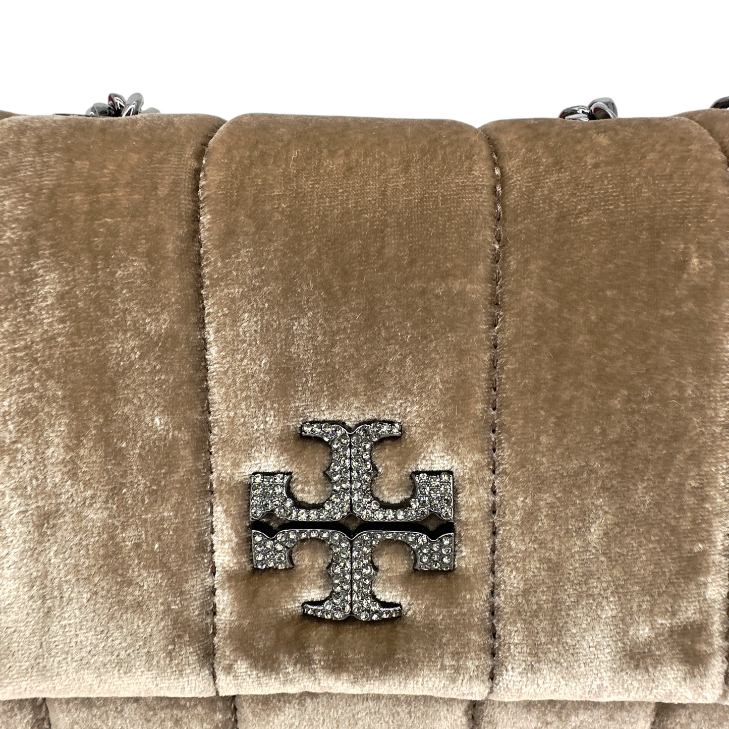 TORY BURCH Kira Small Convertible Quilted Velvet Shoulder Bag
