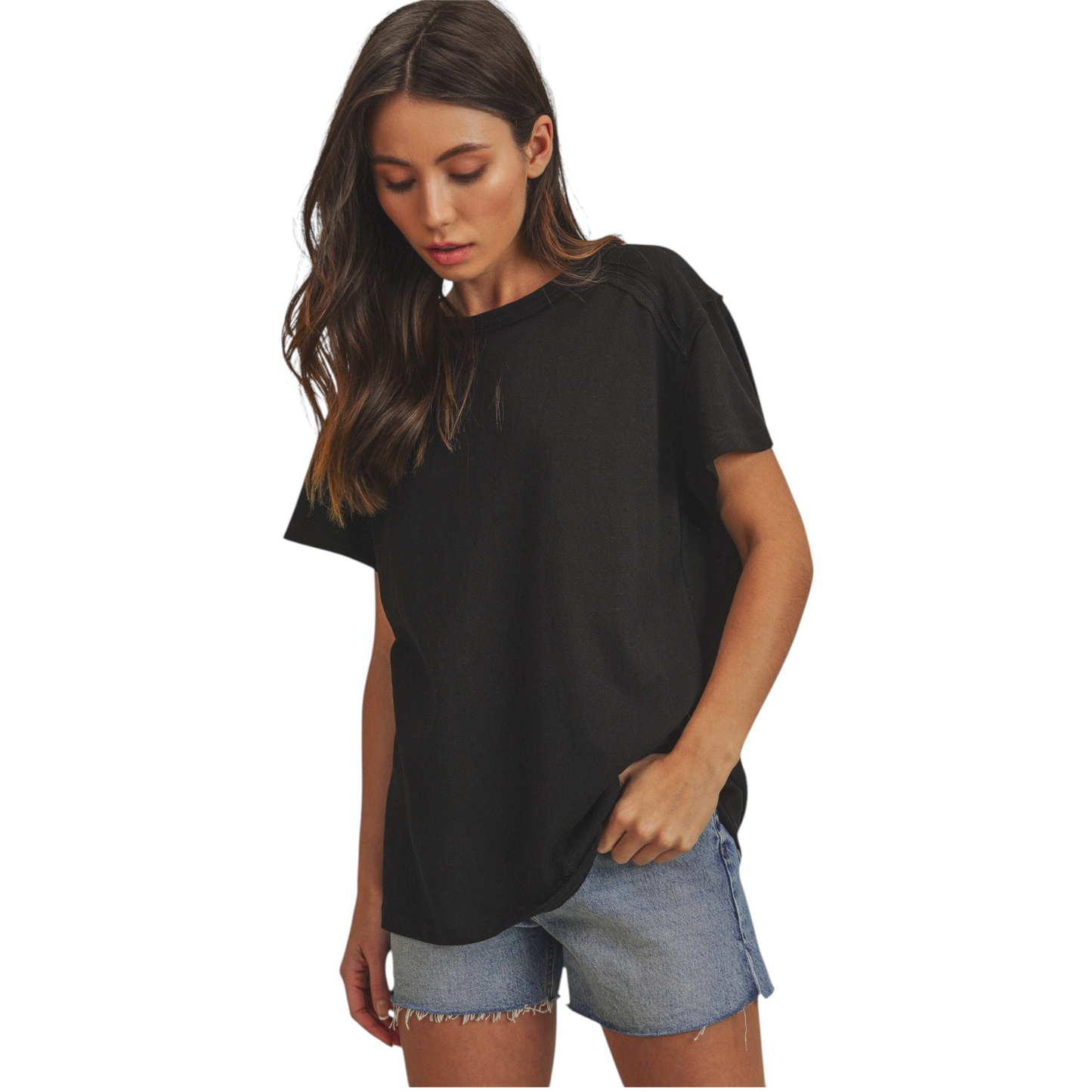 AEMI + CO Junie Tee Black Size L